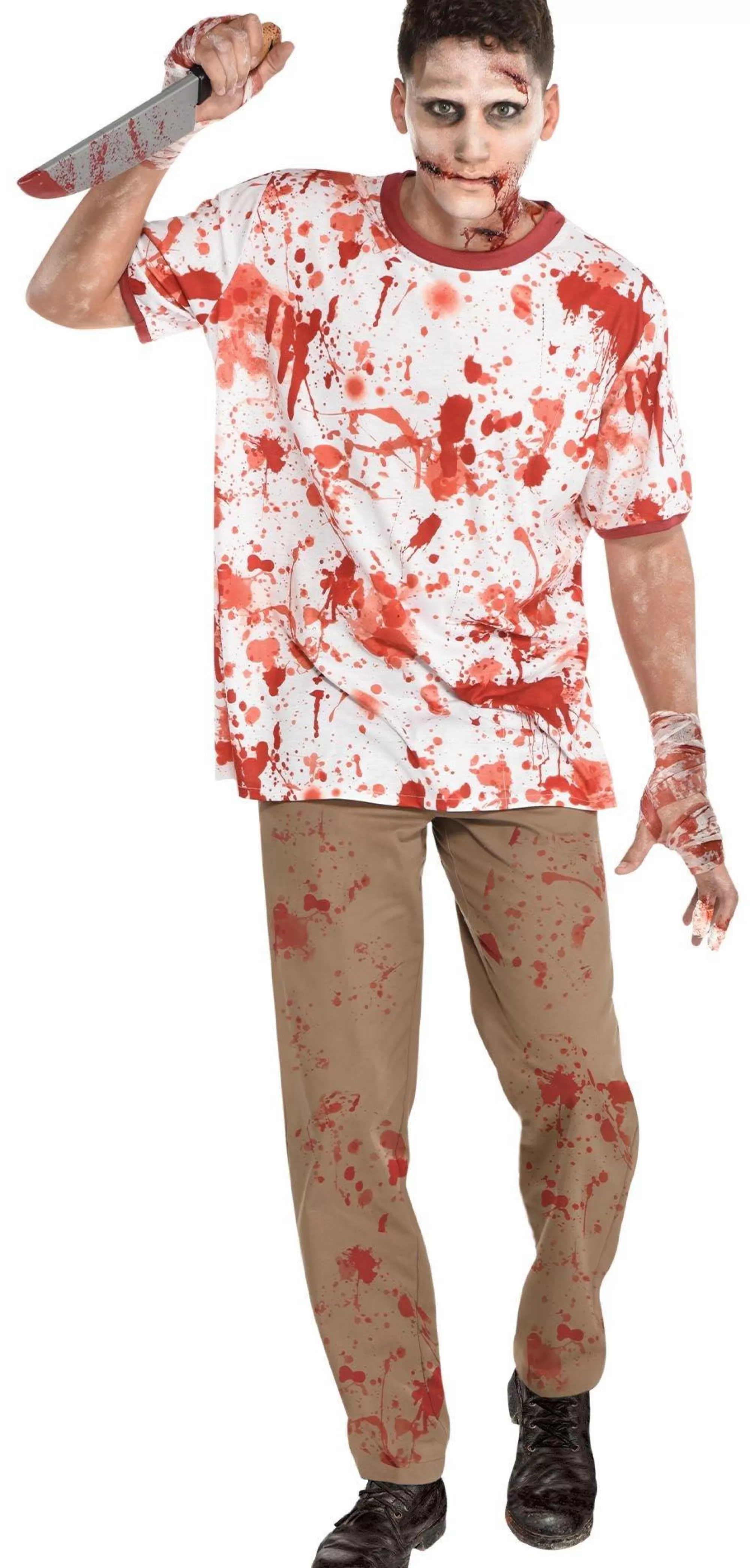 Party City Couples' Costumes-Bloody Ringer T-Shirt For Adults