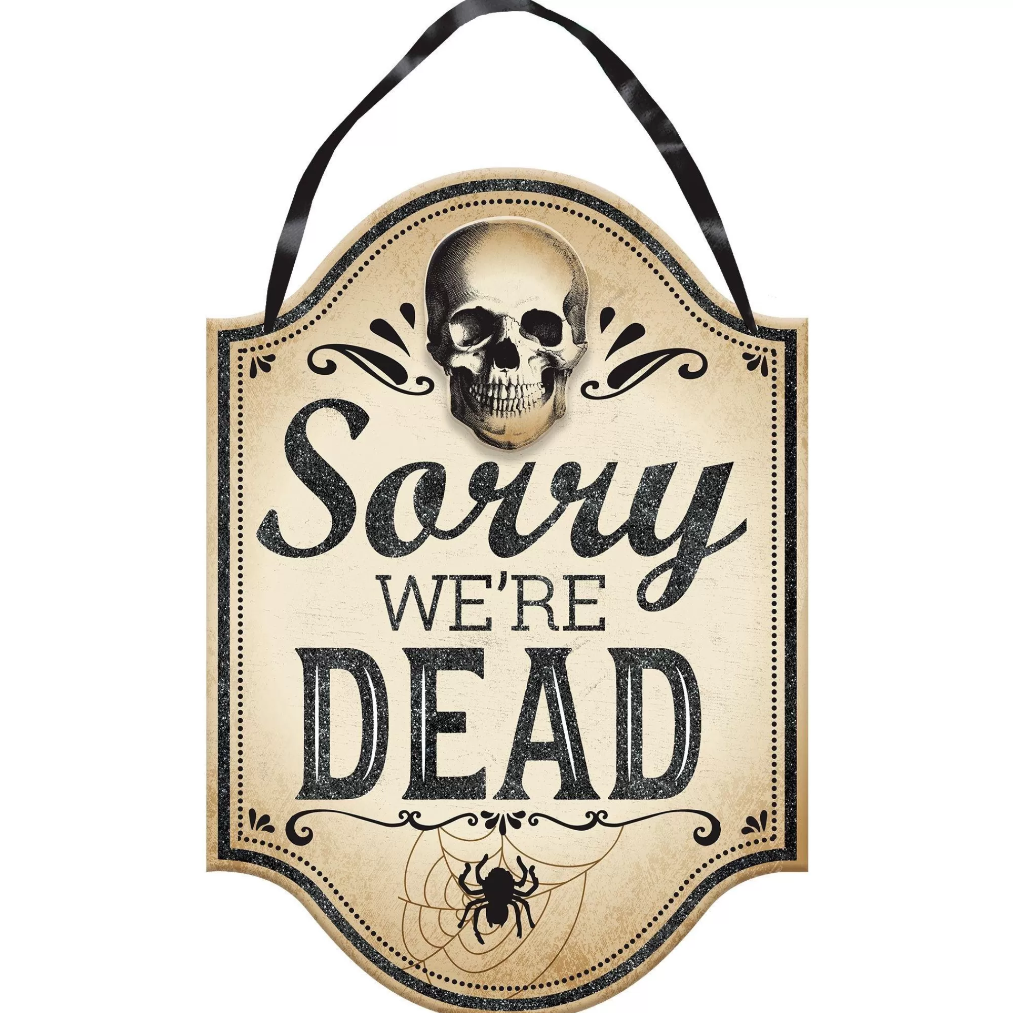 Party City Door Décor & Signs | Boneyard Sorry We'Re Dead Fiberboard Hanging Sign, 9.5In X 13.5In