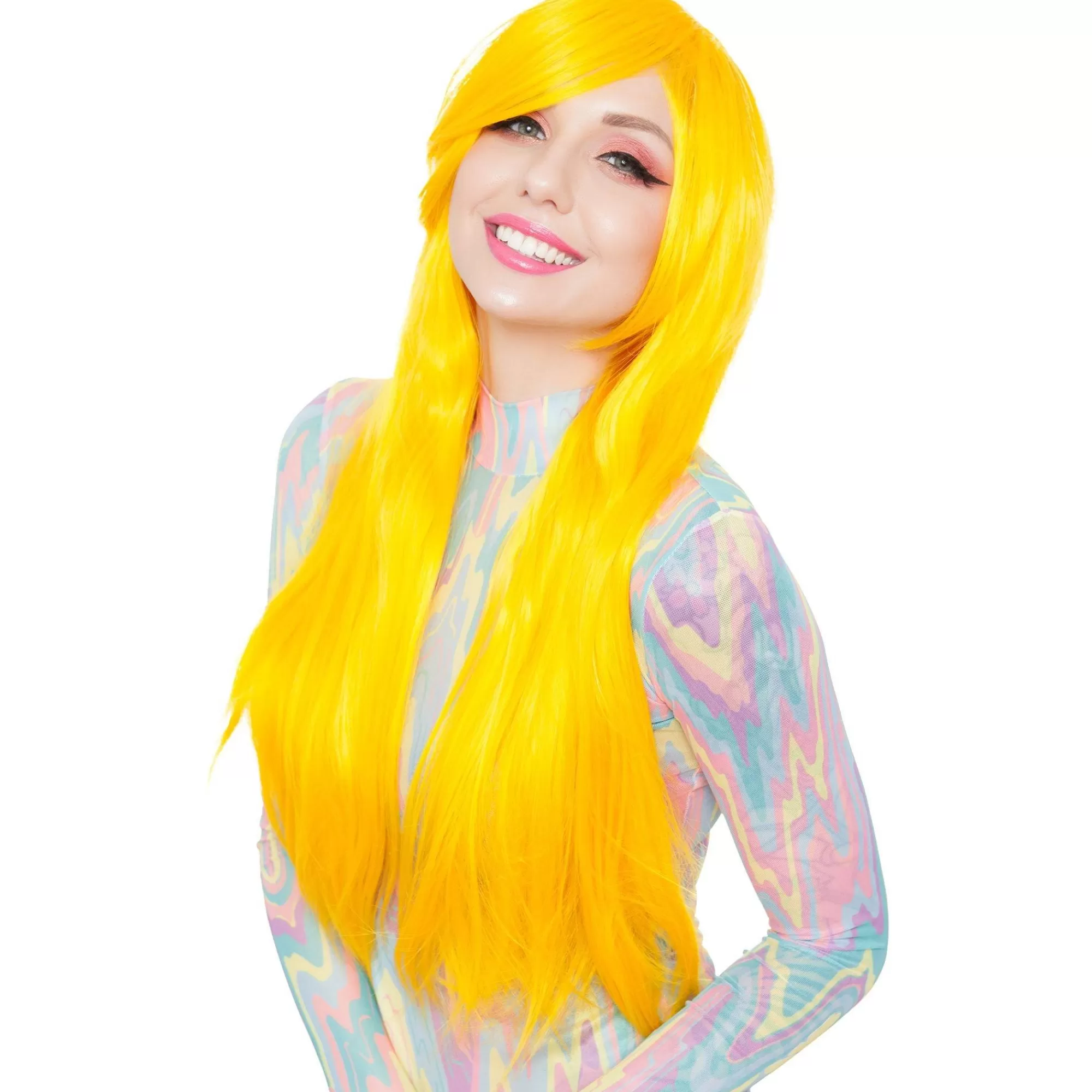 Party City Wigs-Bright Yellow Wig