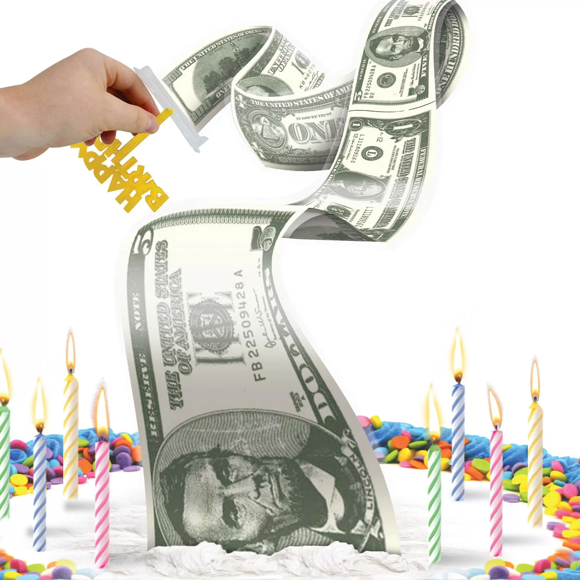 Party City Baking Supplies-Cash Stash Birthday Cake Topper