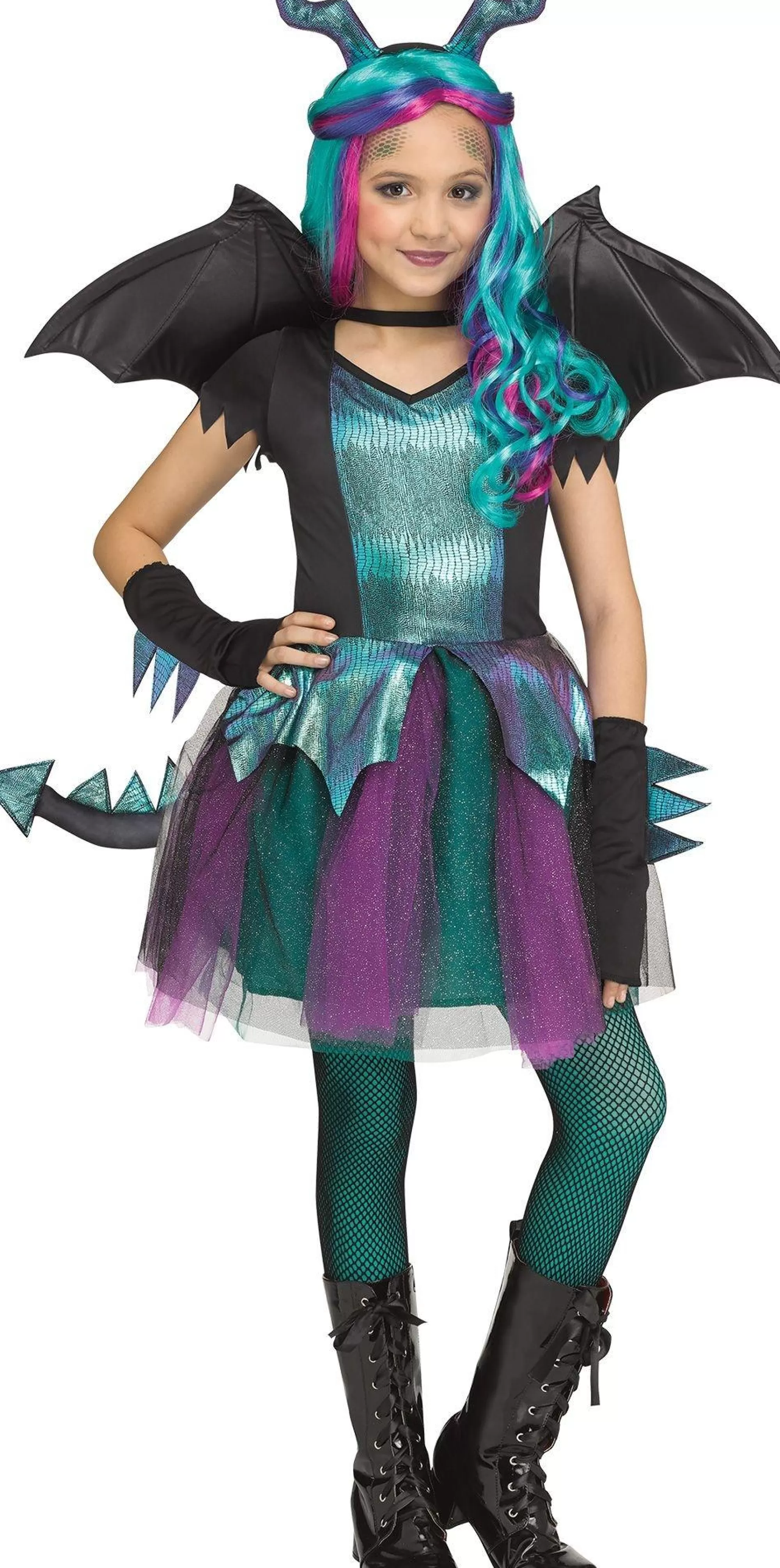 Girl Party City Scary | Child Dark Dragon Costume