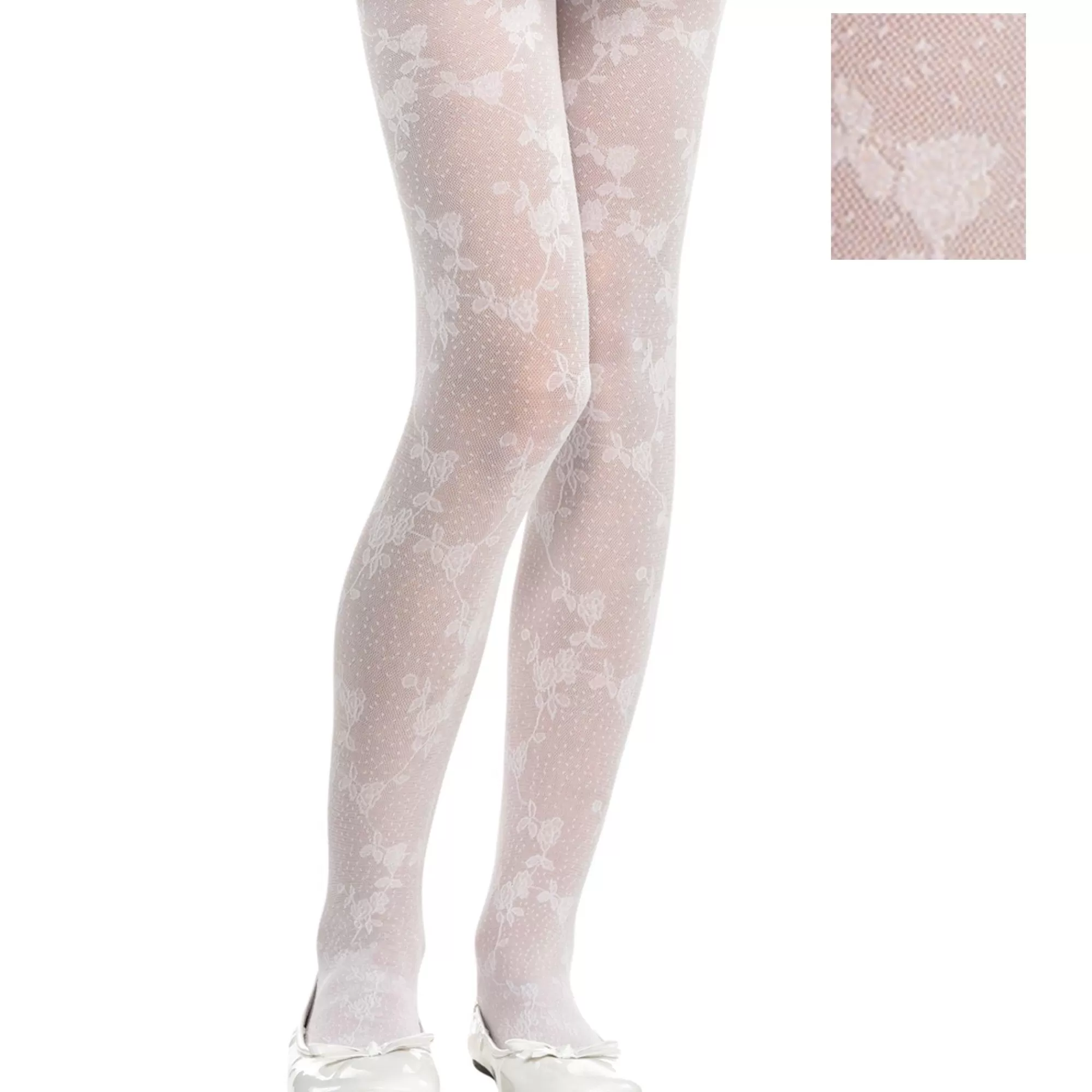 Party City Tights-Child White Lace Tights