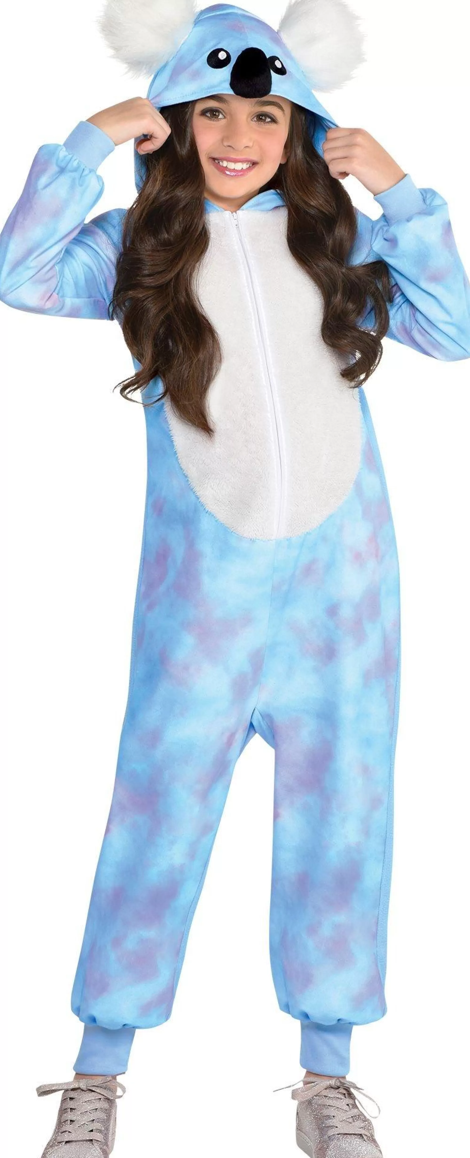 Girl Party City Animal & Bug | Child Zipster Blue Koala One-Piece Costume