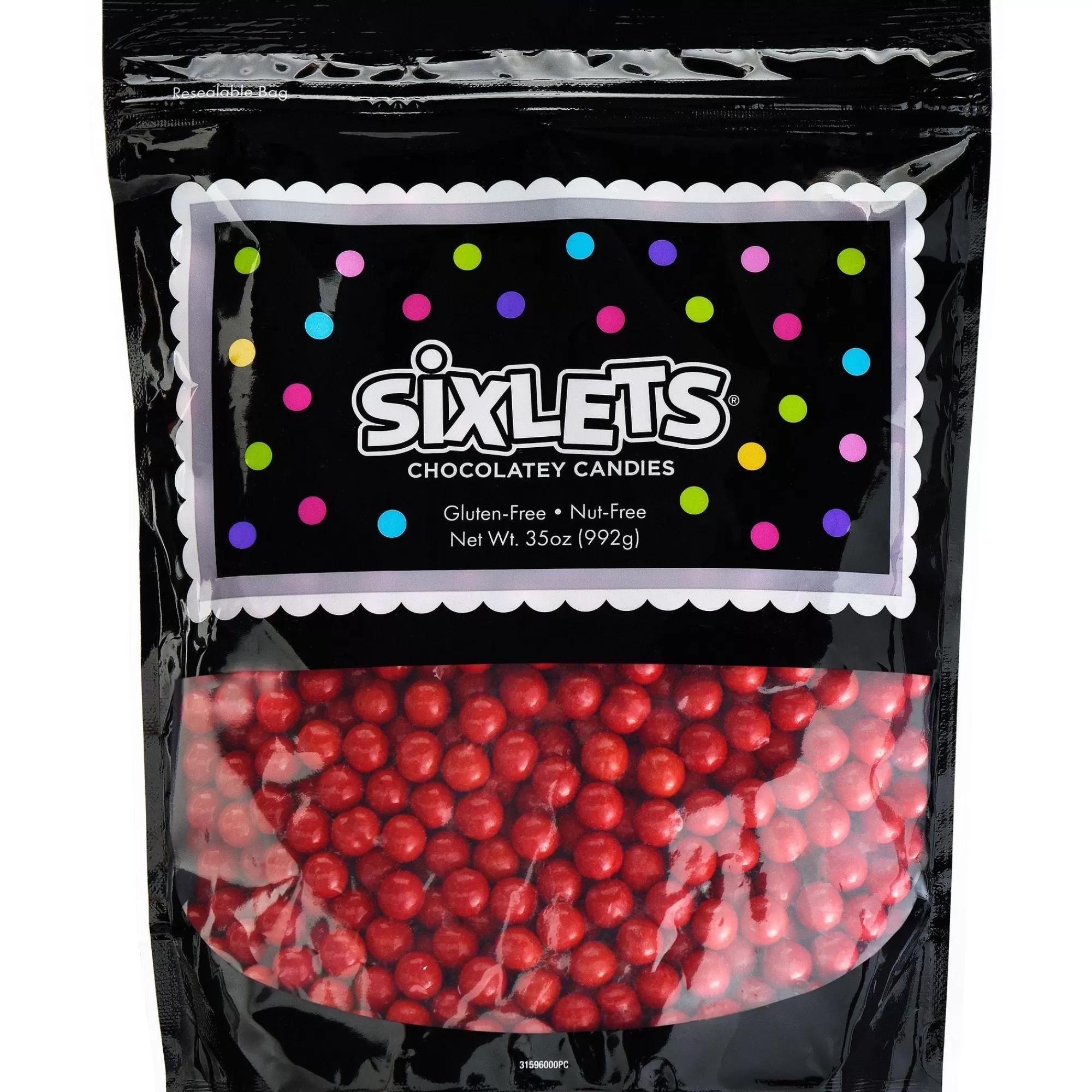 Party City Candy Buffet By Color-Chocolate Sixlets, 35Oz Red