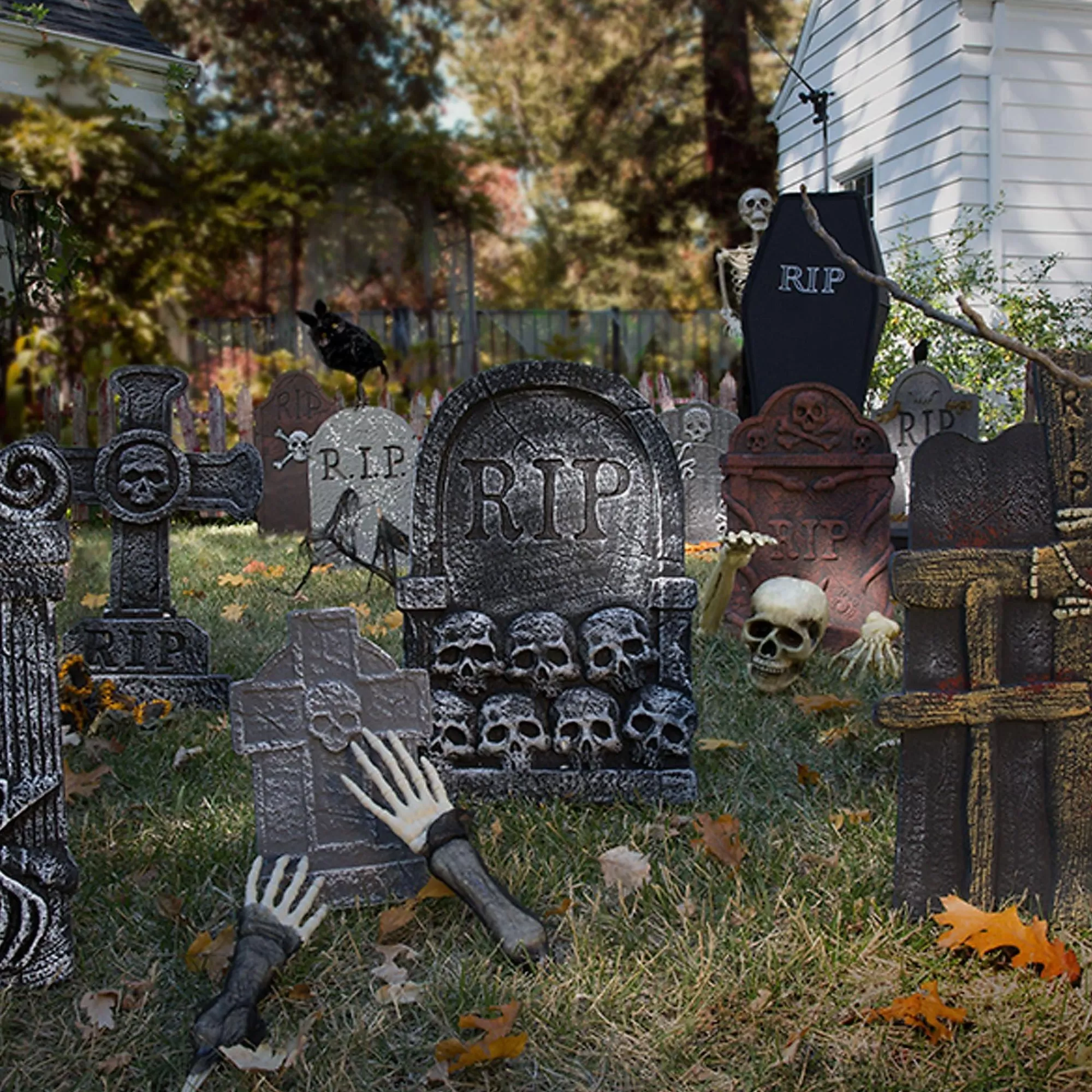 Party City Tombstones & Fencing | Clawing Hands Tombstone