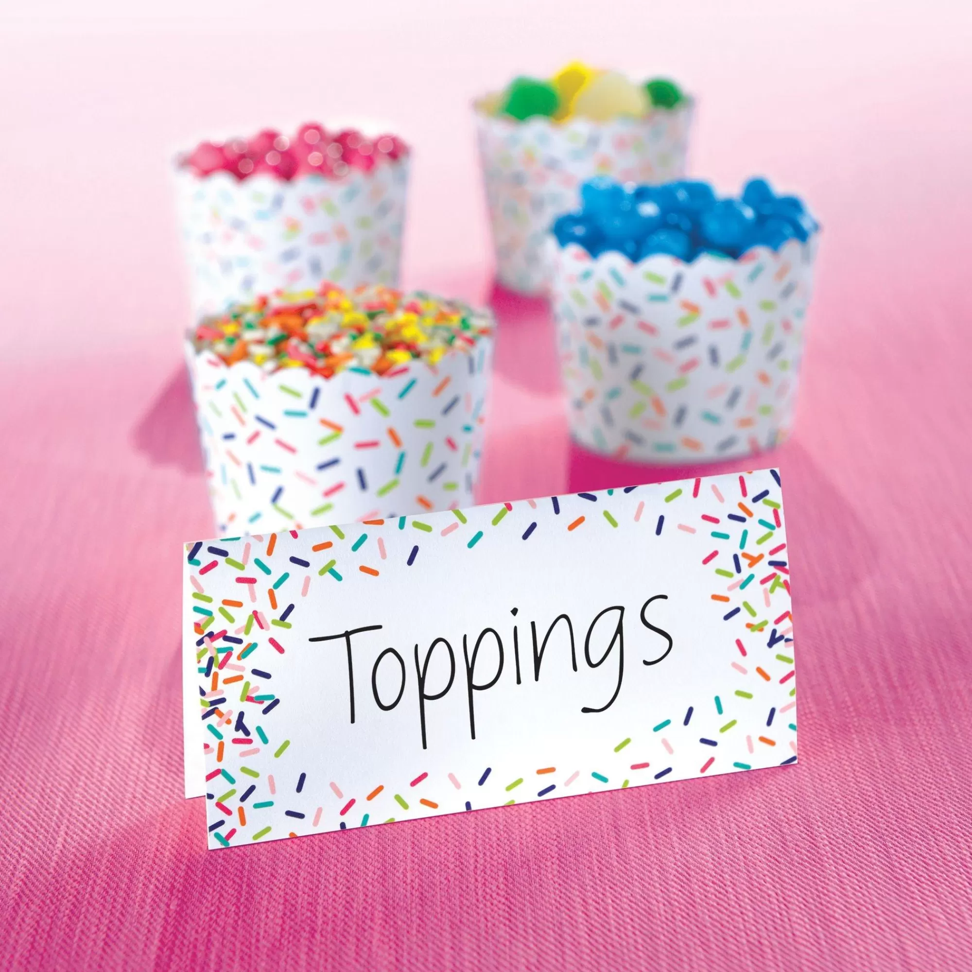 Party City Baking Supplies-Colorful Sprinkles Tent Cards 25Ct