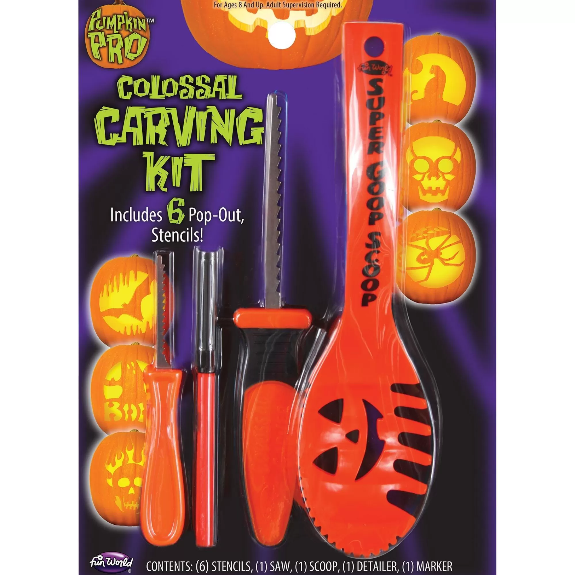 Party City Pumpkin Carving Kits | Colossal Pumpkin Carving Kit 10Pc