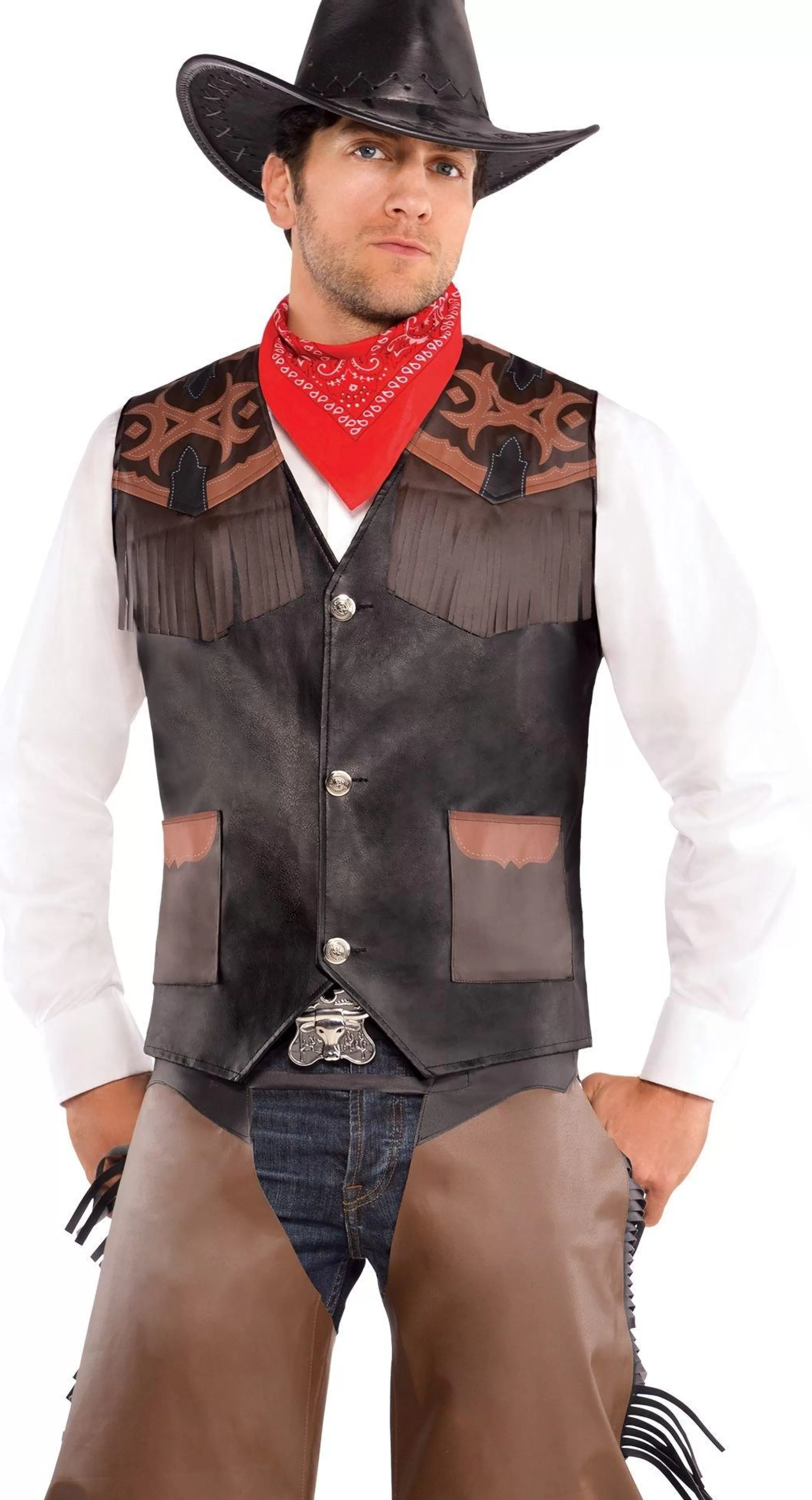 Party City Cowboy & Western-Cowboy Vest Deluxe