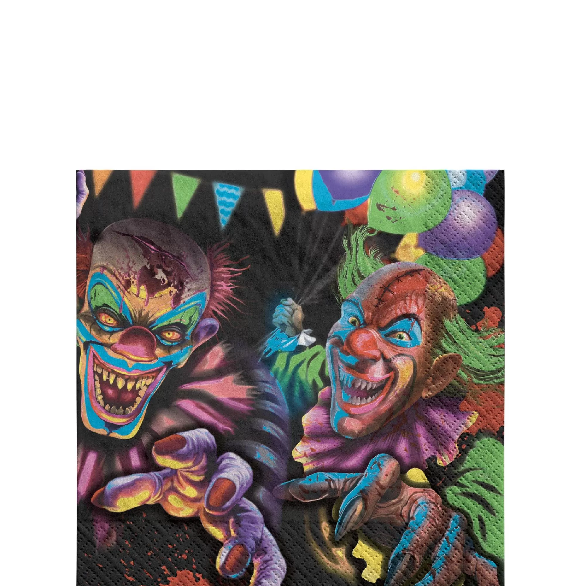 Party City Creepy Carnival | Creepy Carnival Black Light Reactive Paper Beverage Napkins, 5In, 40Ct