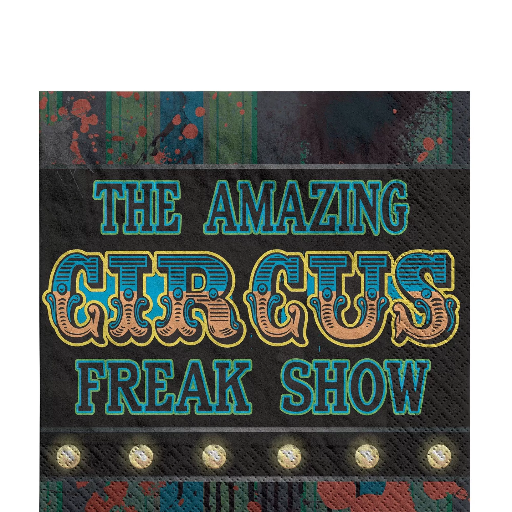 Party City Creepy Carnival | Creepy Carnival Black Light Reactive Paper Lunch Napkins, 6.5In, 40Ct