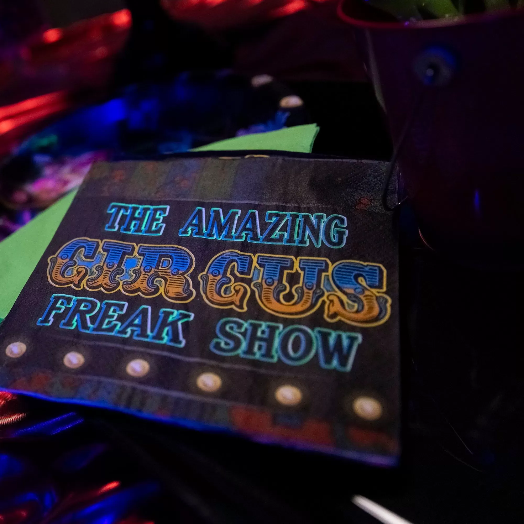 Party City Creepy Carnival | Creepy Carnival Black Light Reactive Paper Lunch Napkins, 6.5In, 40Ct