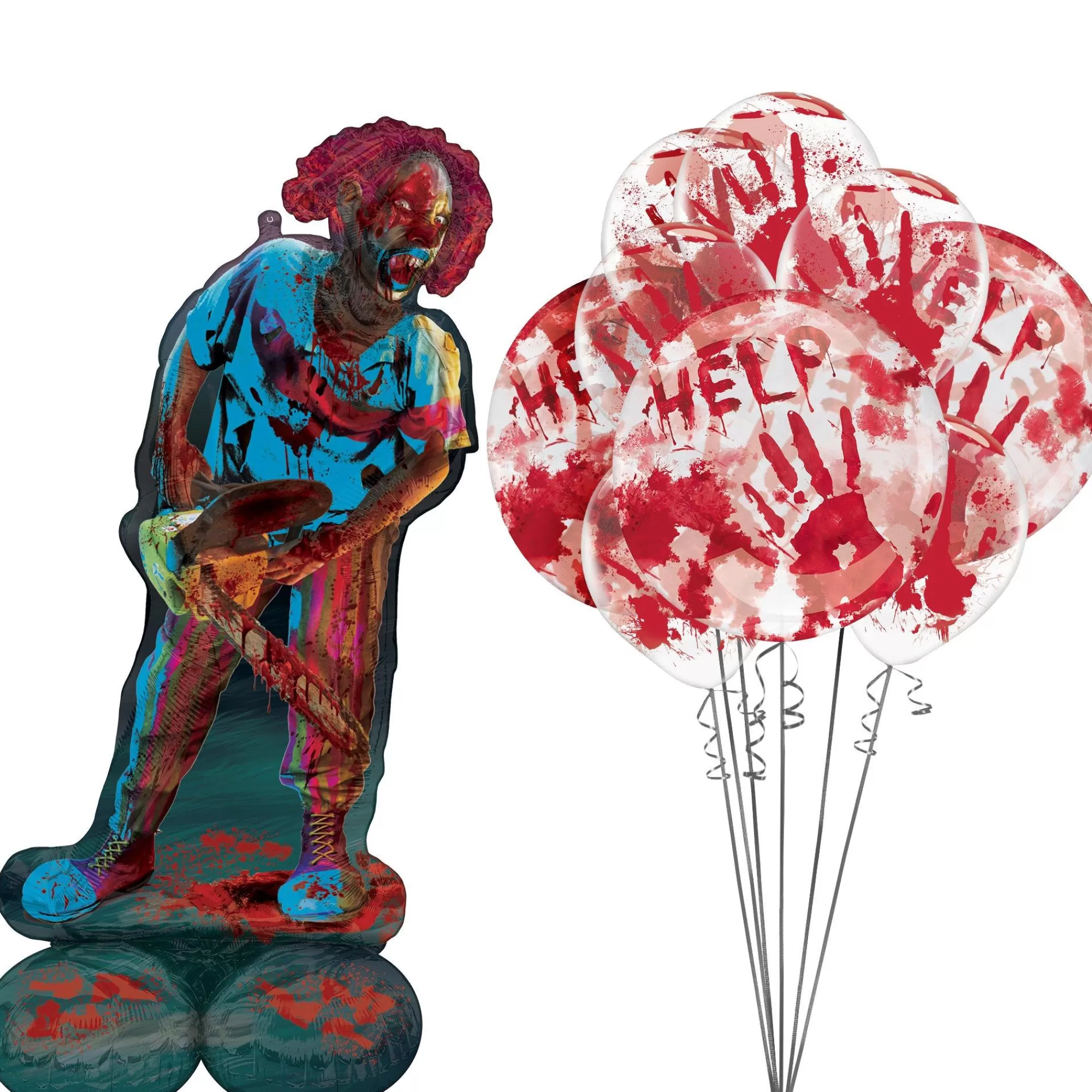 Party City Balloons | Creepy Halloween Foil & Latex Balloon Bouquet, 10Pc