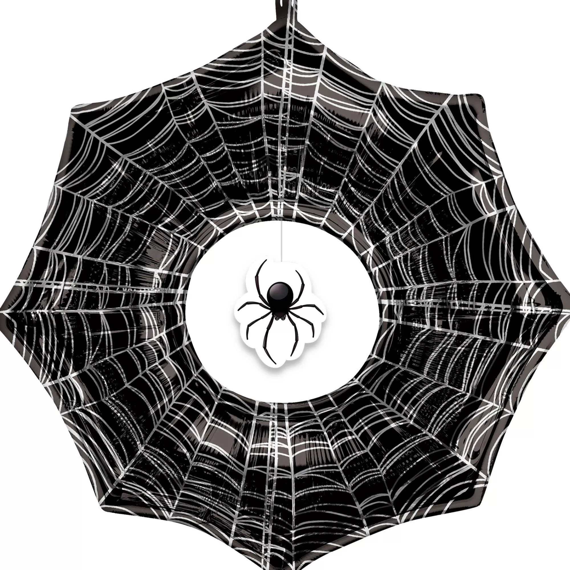 Party City Balloons | Creepy Spiderweb Foil Balloon, 33In X 32In