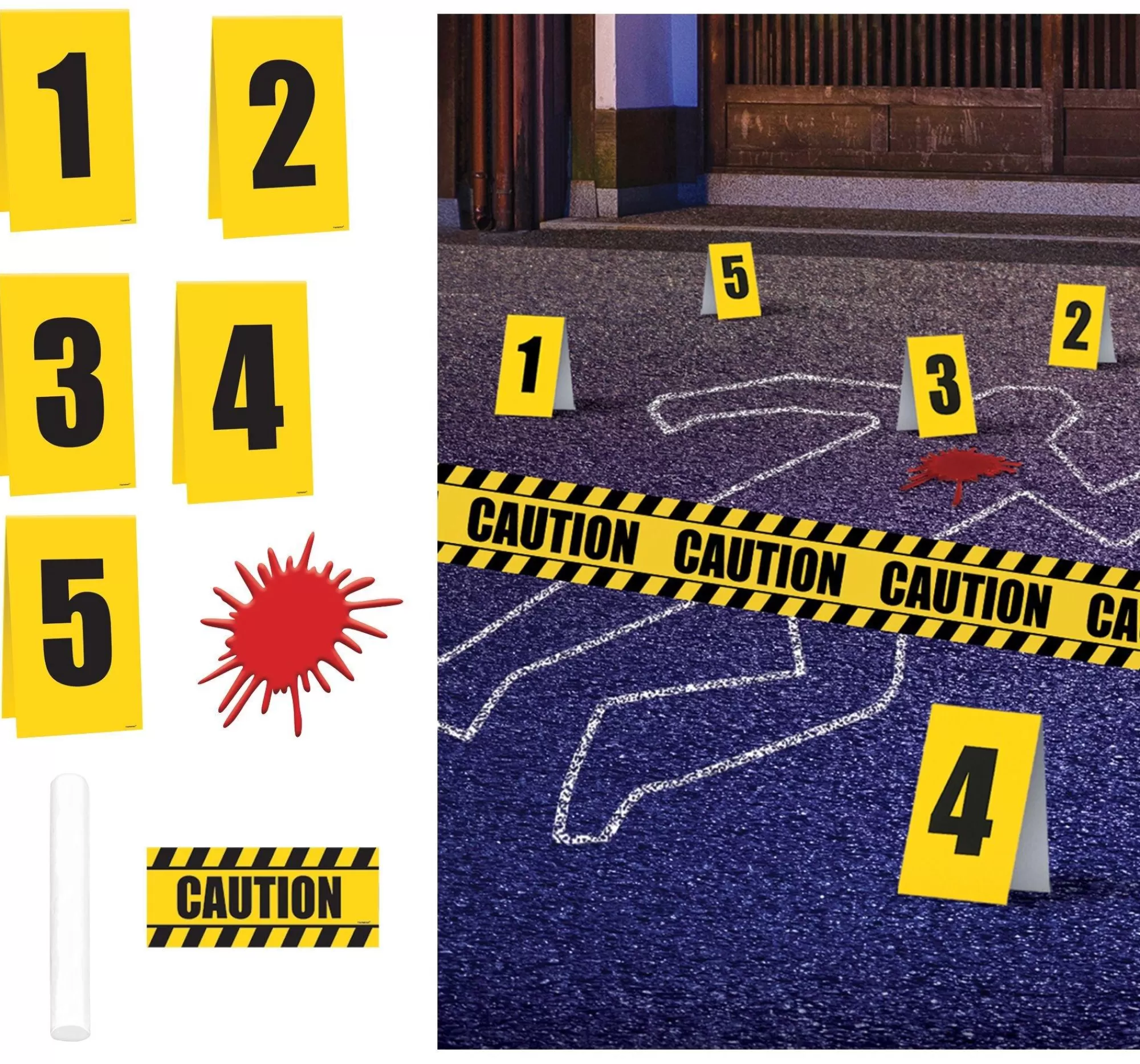 Party City Window & Wall Décor | Crime Scene Decorating Kit 8Pc