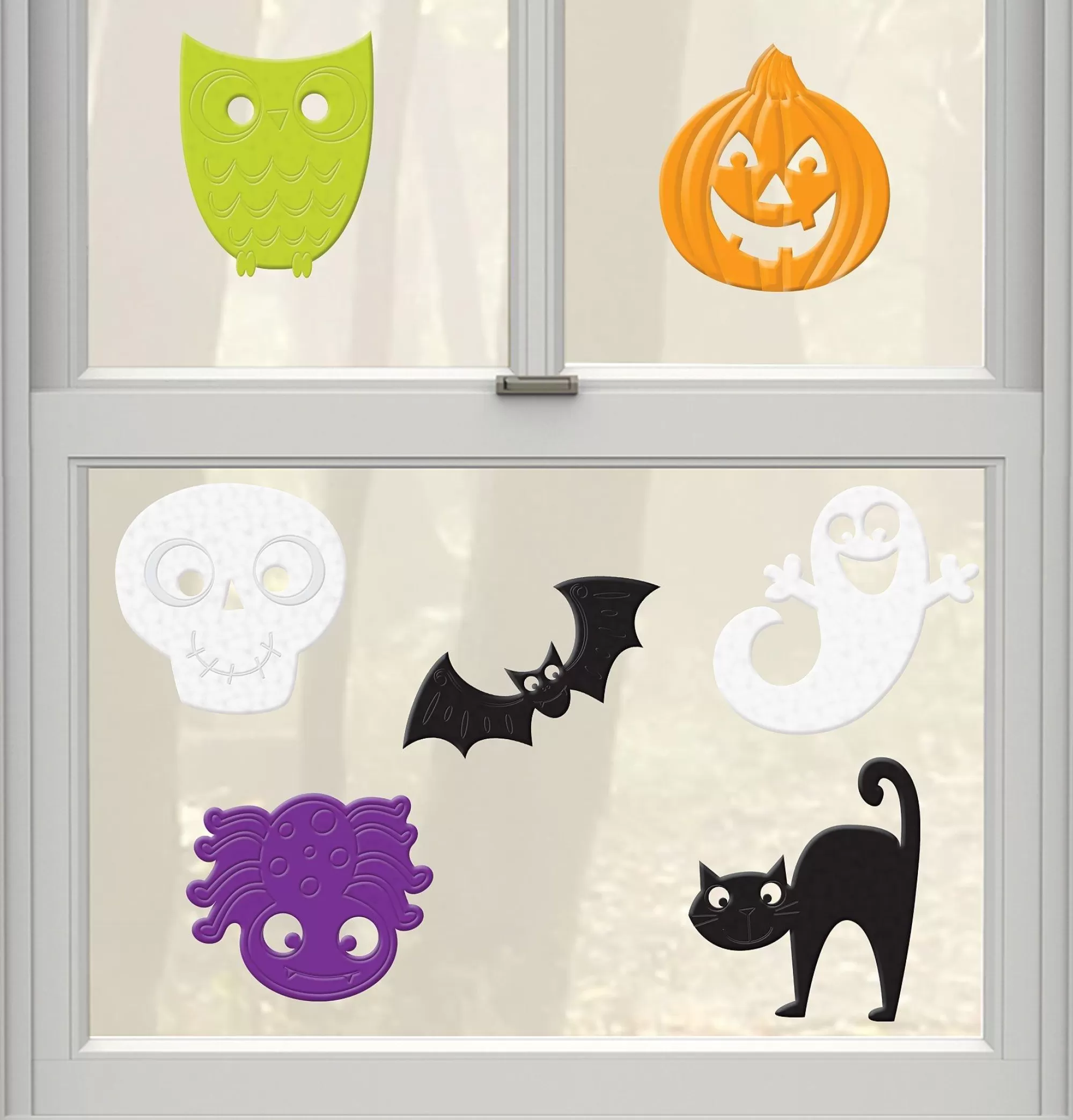 Party City Window & Wall Décor | Cute Halloween Gel Cling Decals 7Ct