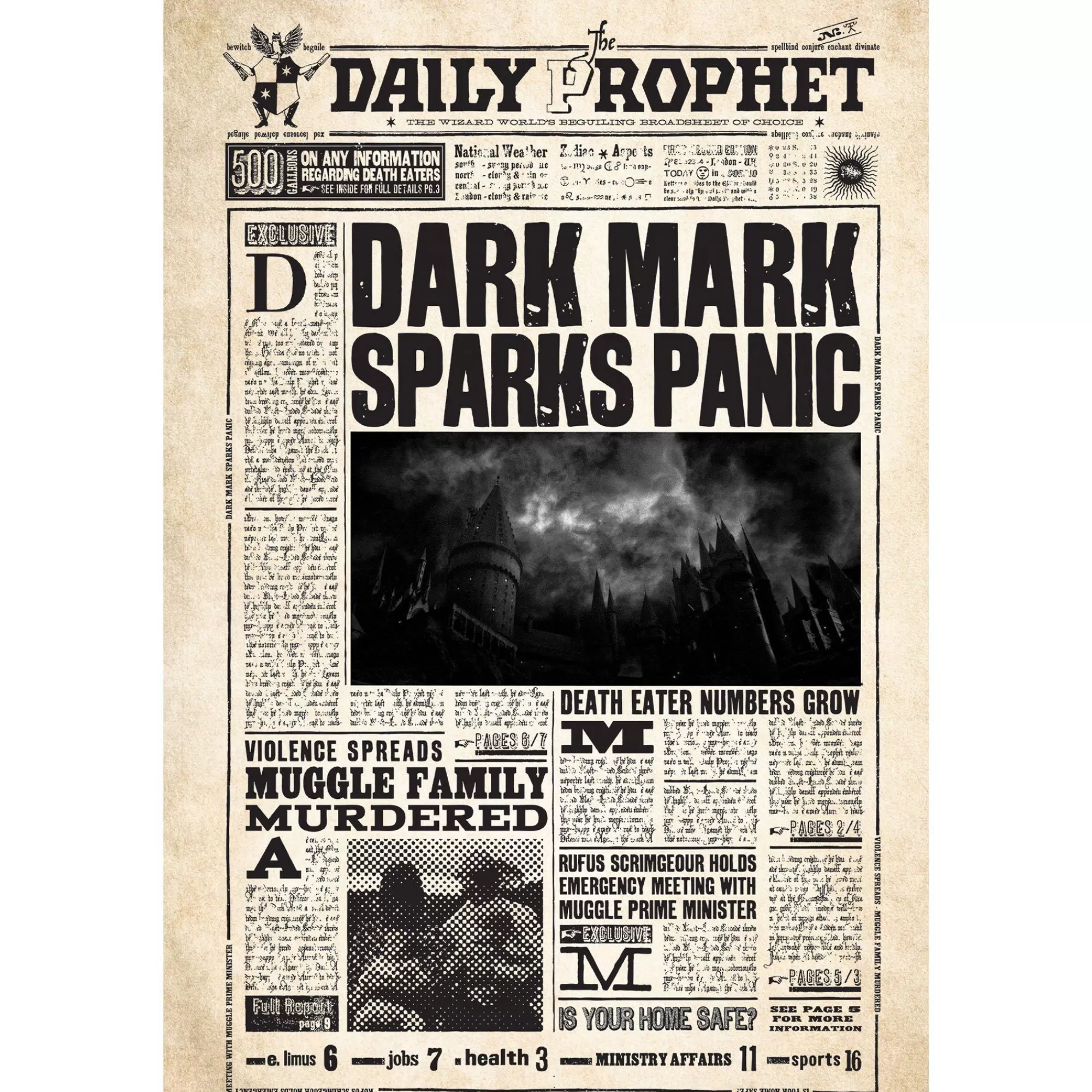 Party City Decorations | Daily Prophet Lenticular Plastic Cutout, 12In X 18In - Harry Potter