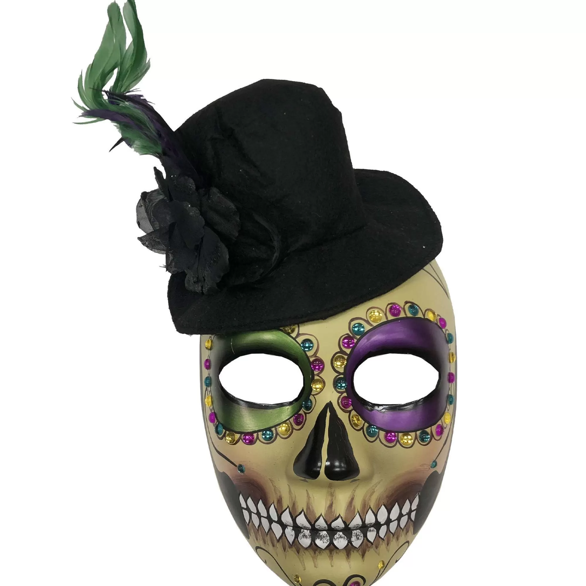 Party City Masquerade-Day Of The Dead Top Hat Face Mask