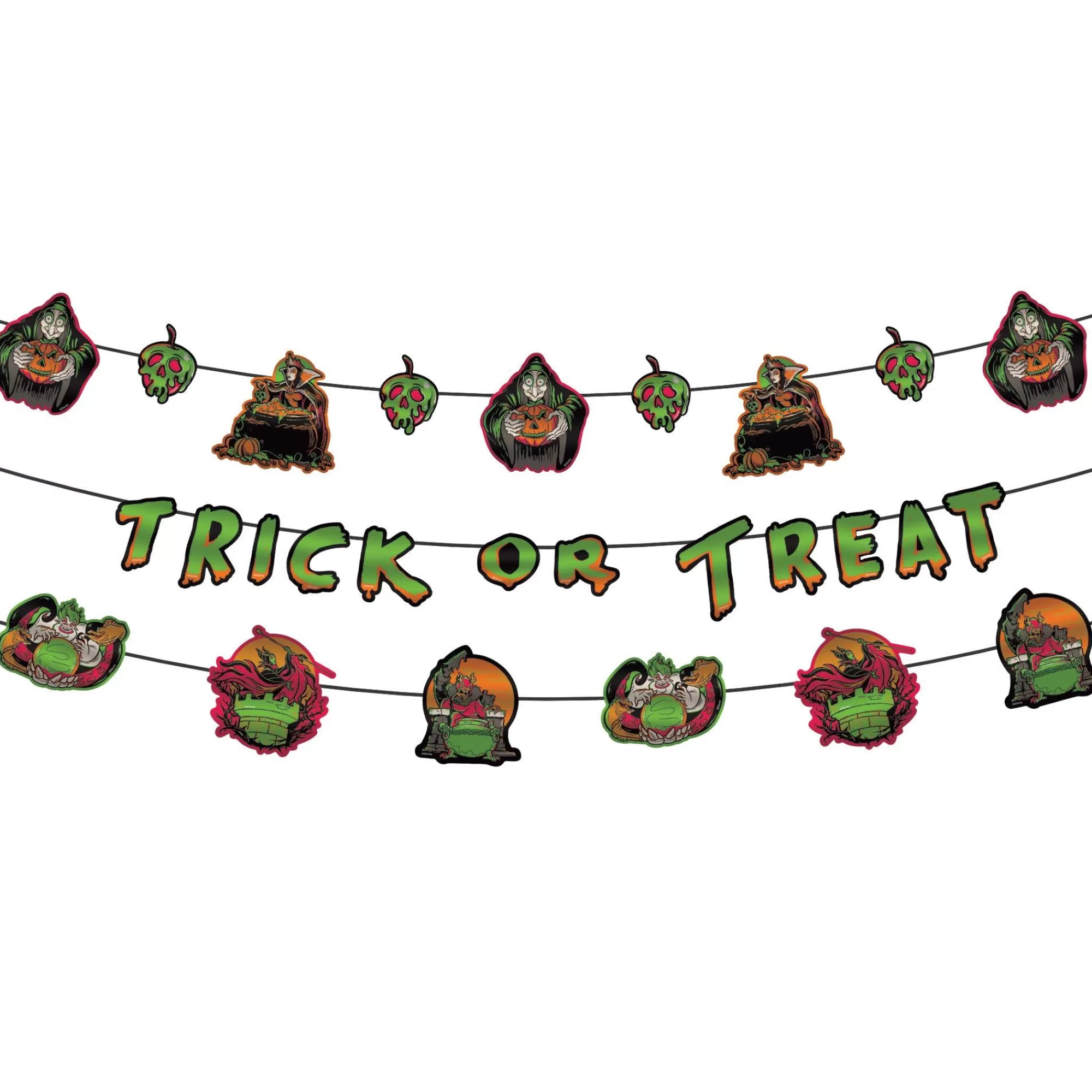 Party City Decorations | Disney Villains Halloween Cardstock Banners, 6Ft, 3Ct