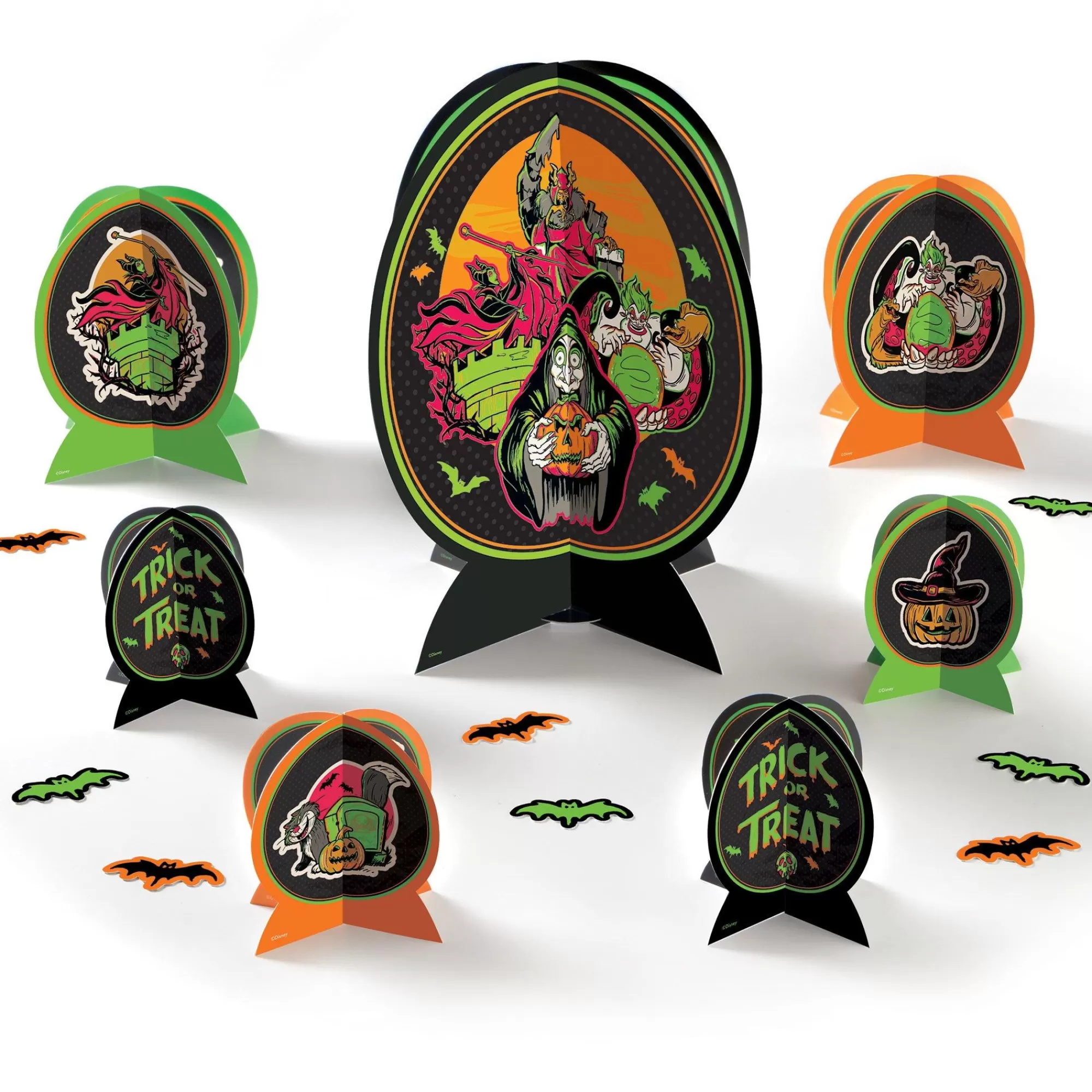 Party City Decorations | Disney Villains Halloween Cardstock Table Decorating Kit, 31Pc