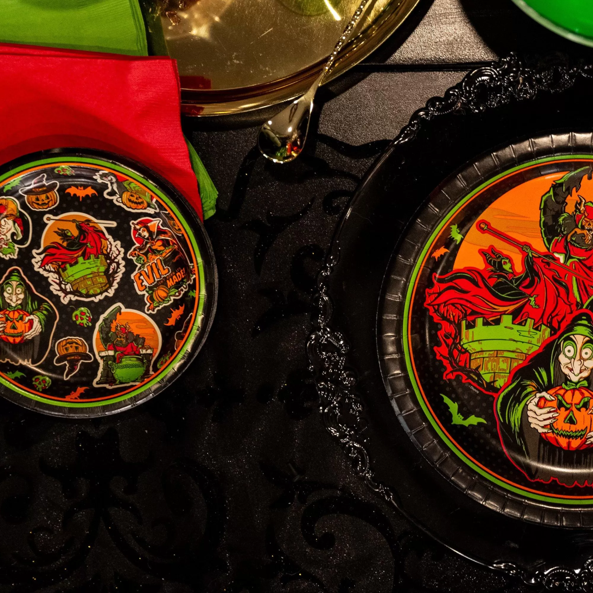 Party City Tableware & Serveware | Disney Villains Halloween Paper Dessert Plates, 6.75In, 18Ct