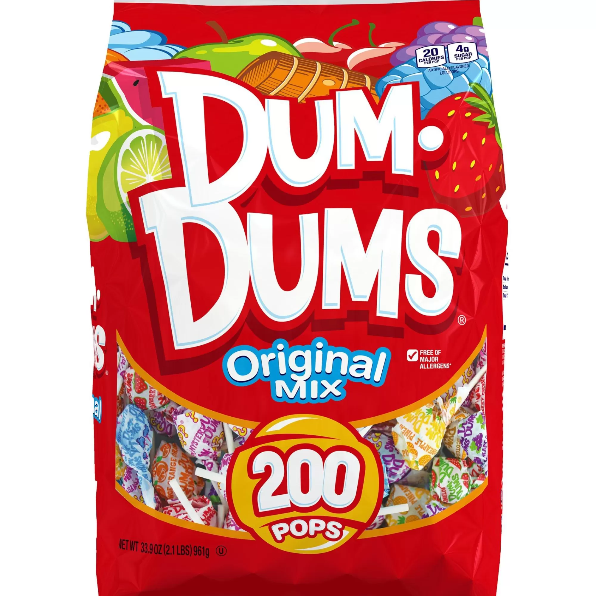 Dum Dums Lollipops-Dum Dum Original Mix Lollipops, 2.1Lbs, 200Ct