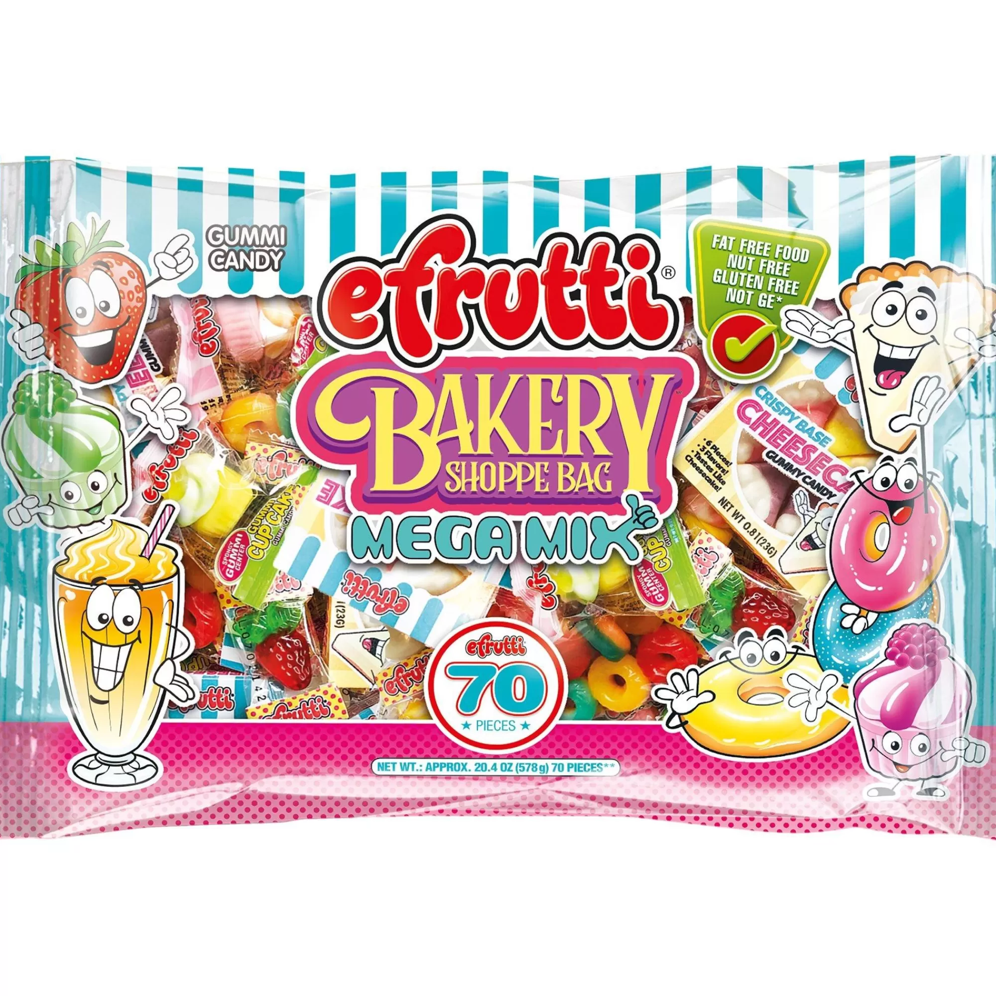 Party City Bulk Candy-Efrutti Bakery Shoppe Bag Mega Mix Of Gummi Candy, 20.4Oz, 70Pc