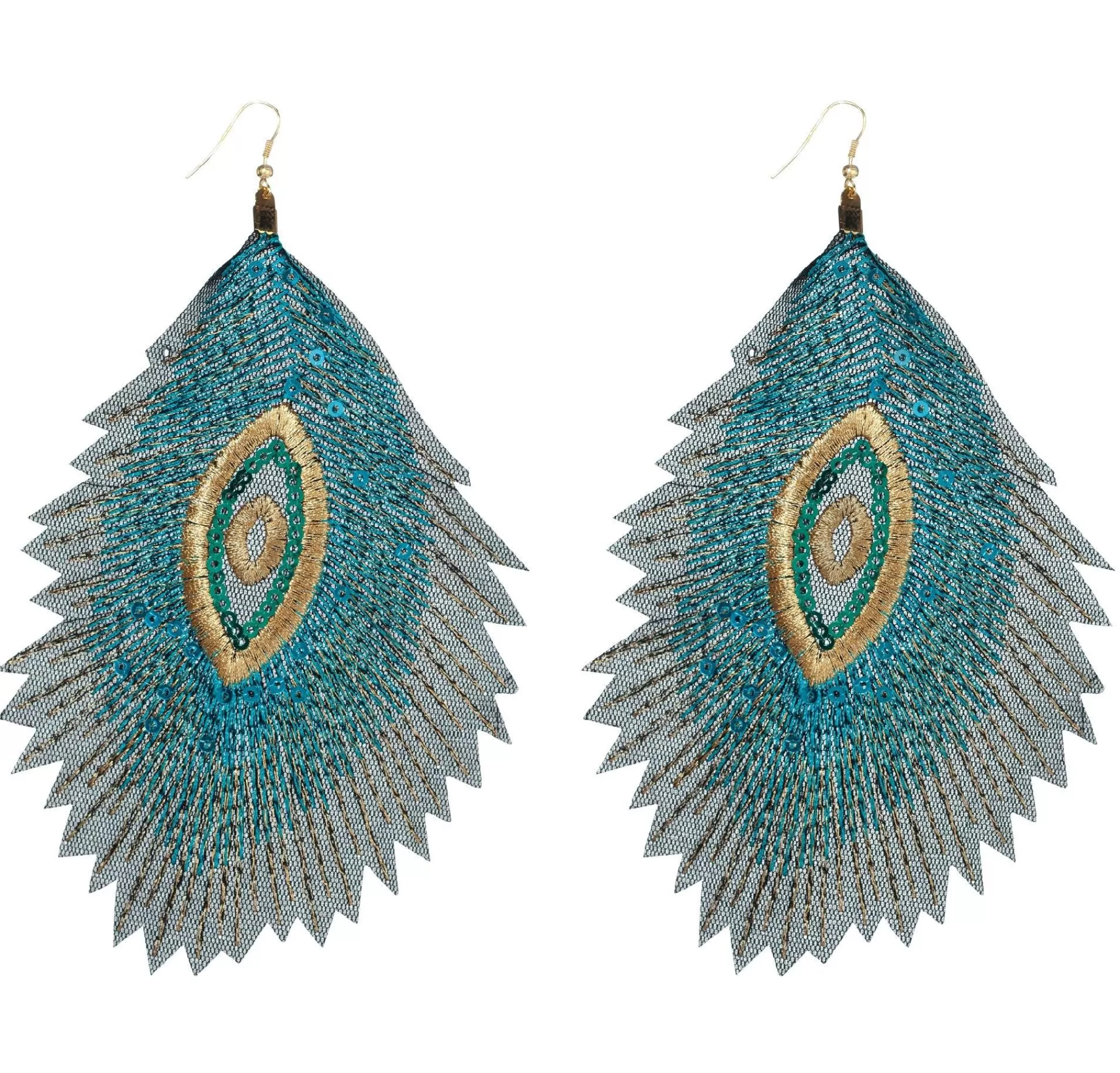 Party City Jewelry-Embroidered Peacock Earrings