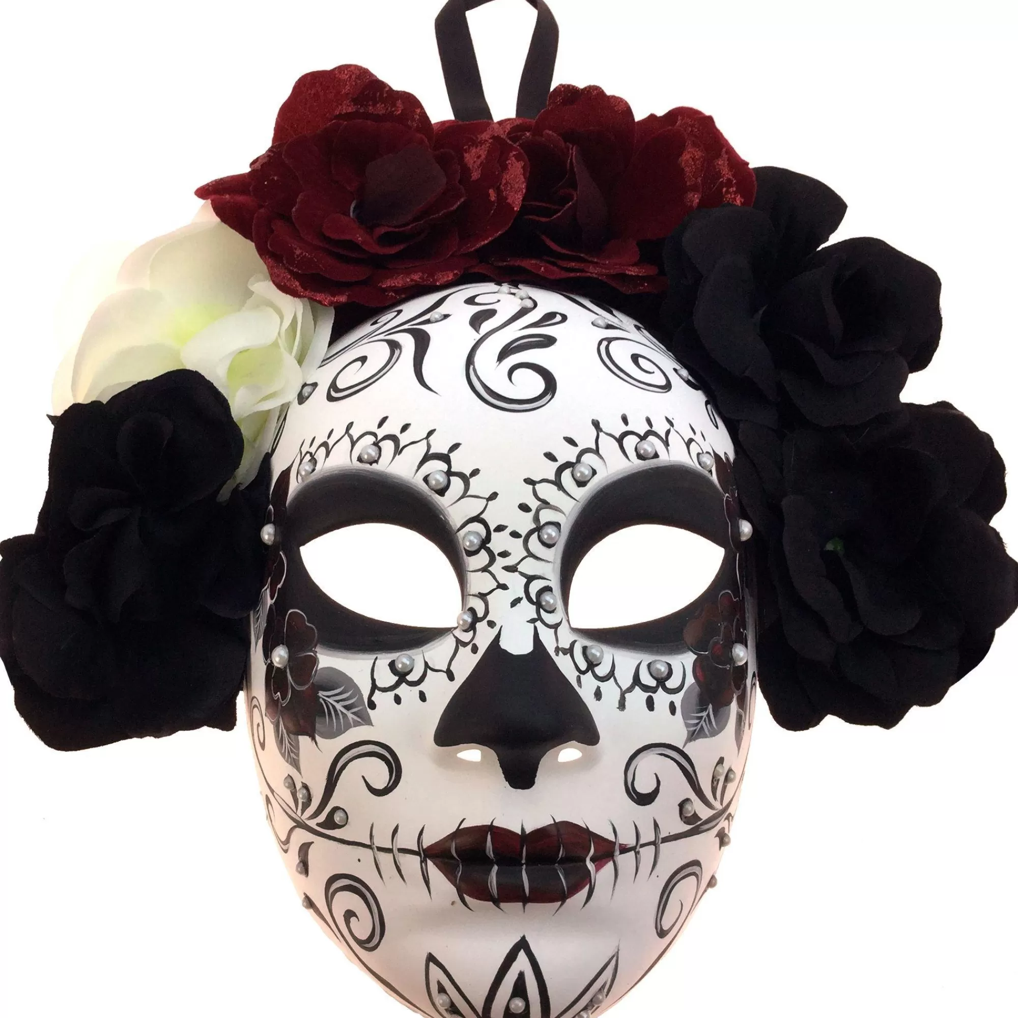 Party City Masquerade-Flower Crown Calavera Day Of The Dead Mask