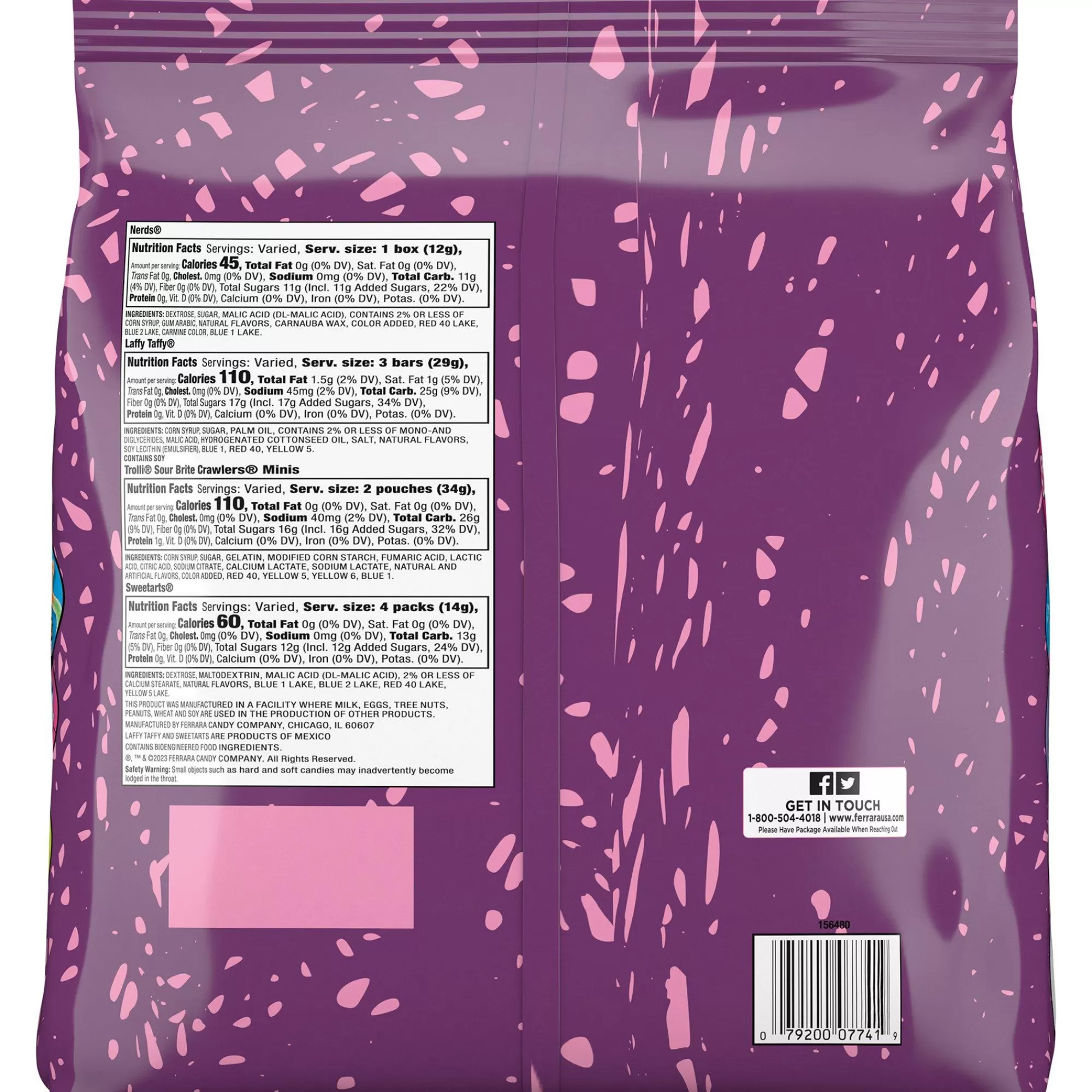 Party City Bulk Candy-Franken-Favorites Halloween Chewy Candy Mix, 74.36Oz, 225Pc