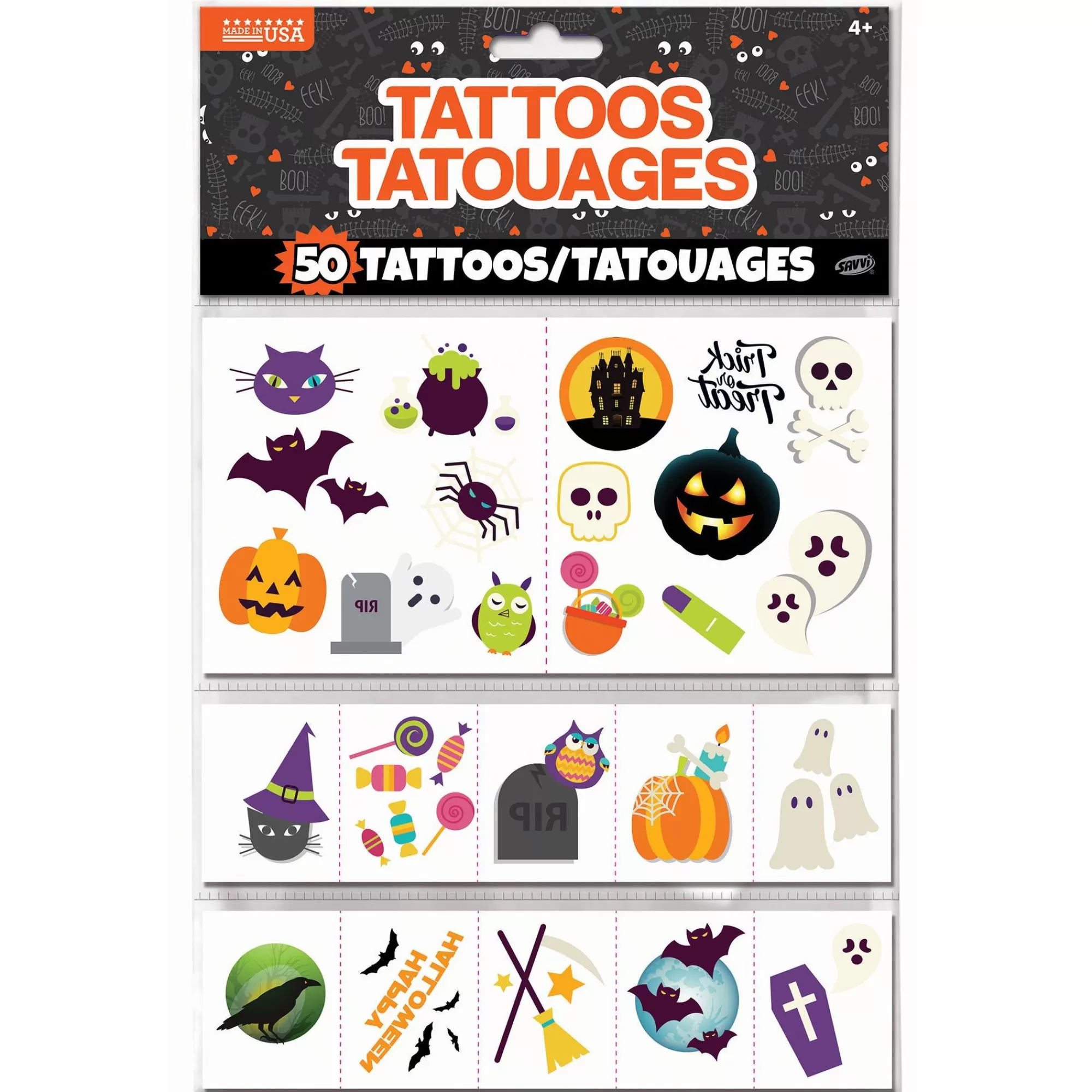 Party City Favors & Favor Bags | Friendly Halloween Temporary Tattoos, 50Pc