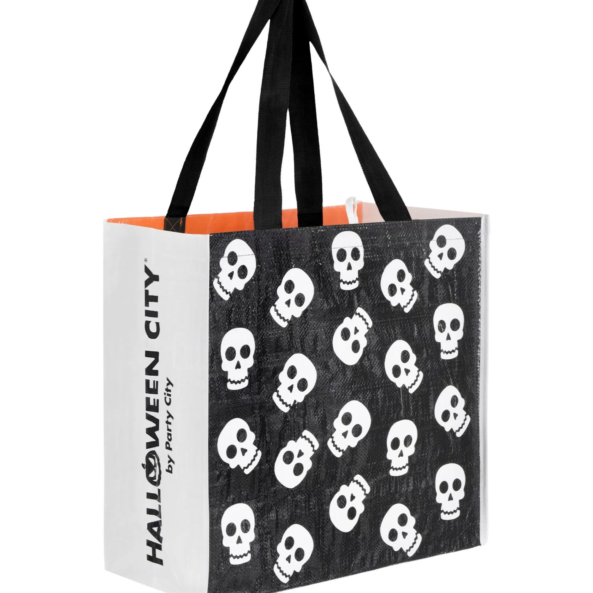 Party City Trick-Or-Treat Bags & Buckets | Ghost & Skull Halloween Plastic Tote Bag, 20In X 16In