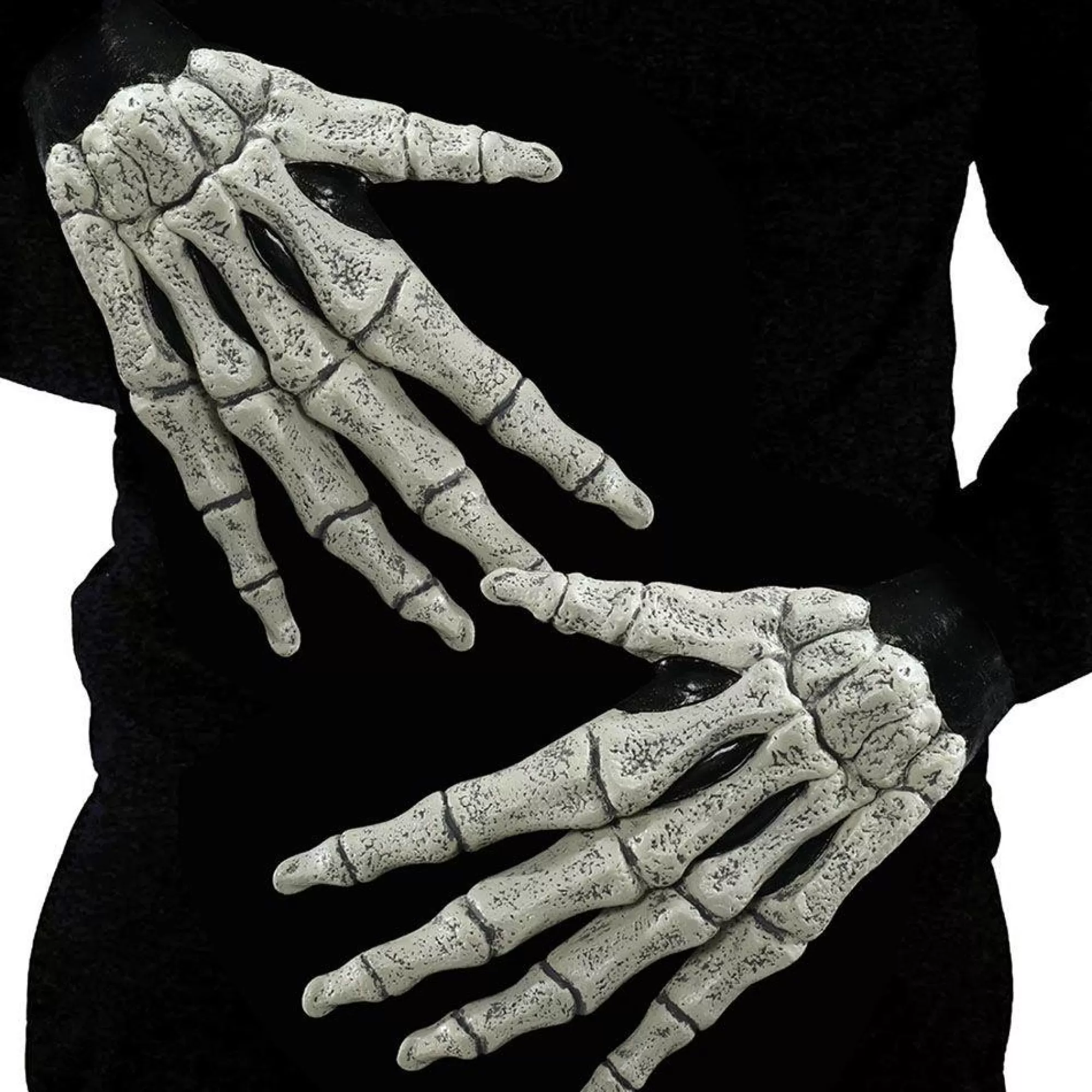 Party City Gloves-Ghostly Skeleton Bone Hand Gloves