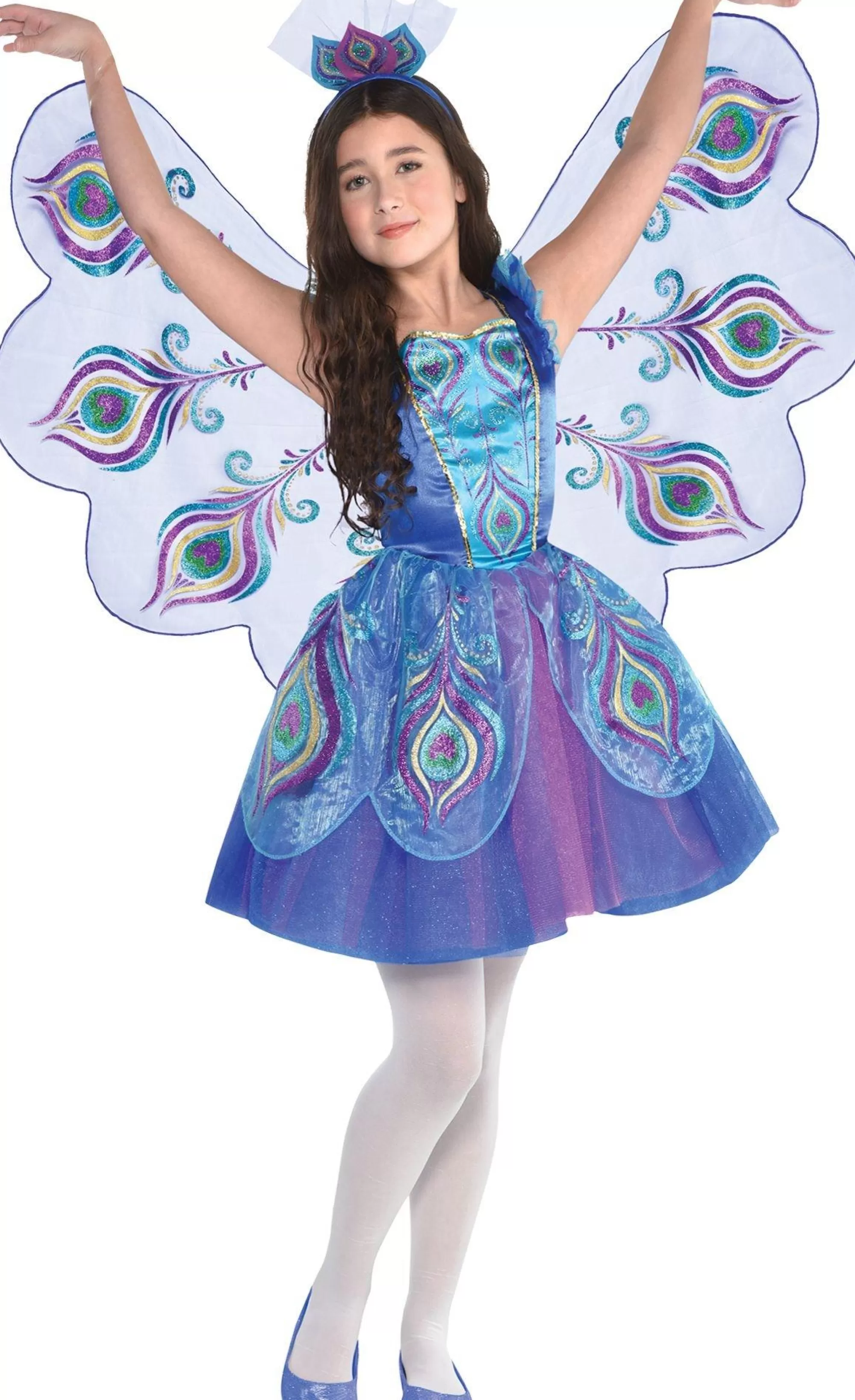 Girl Party City Animal & Bug | Girls Pretty Peacock Costume