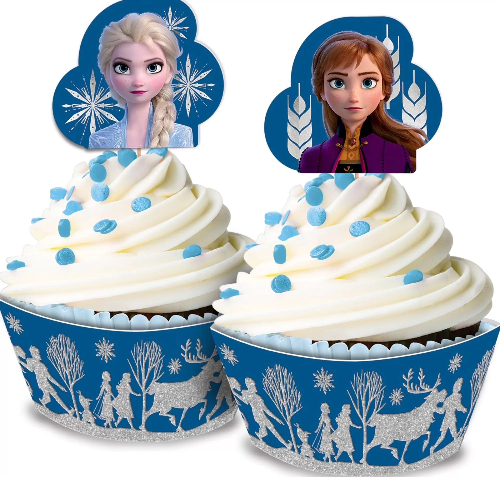 Party City Baking Cups-Glitter Frozen 2 Cupcake Kit For 24