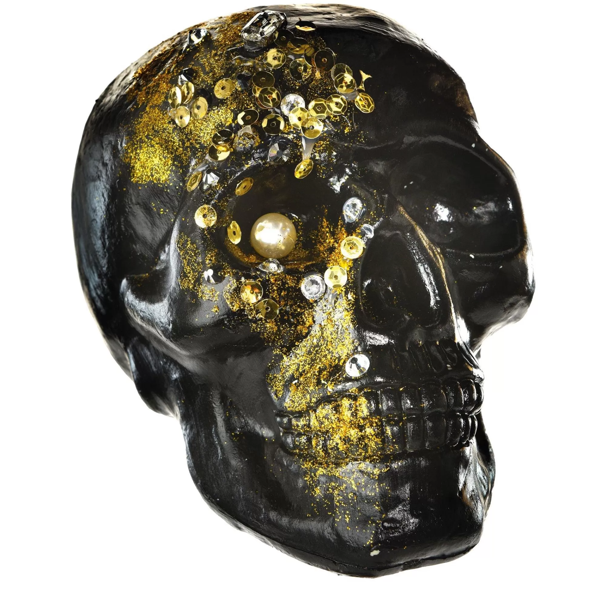 Party City Table Décor & Centerpieces | Glitter Glam Boneyard Jeweled Skull Plastic Decoration, 6.5In X 8.75In