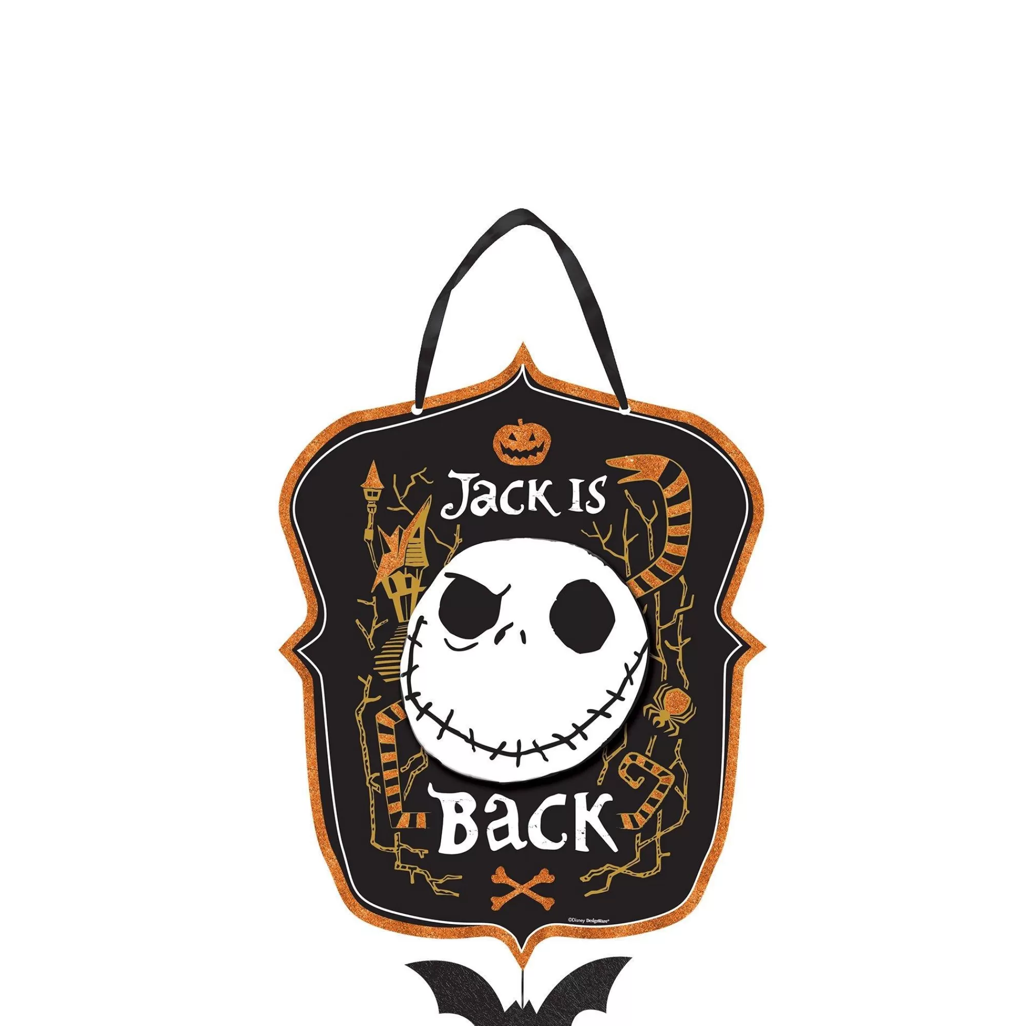 Party City Window & Wall Décor | Glitter Jack Skellington Sign - The Nightmare Before Christmas