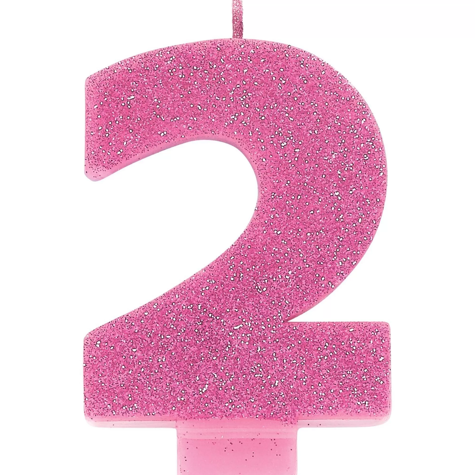 Party City Baking Supplies-Glitter Pink Number 2 Birthday Candle