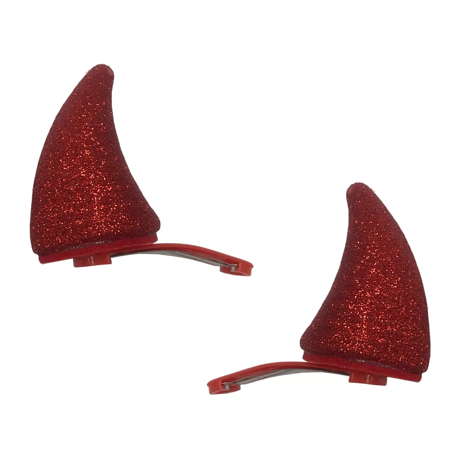 Party City Headbands, Tails-Glitter Red Devil Horn Hairclips, 2Pc