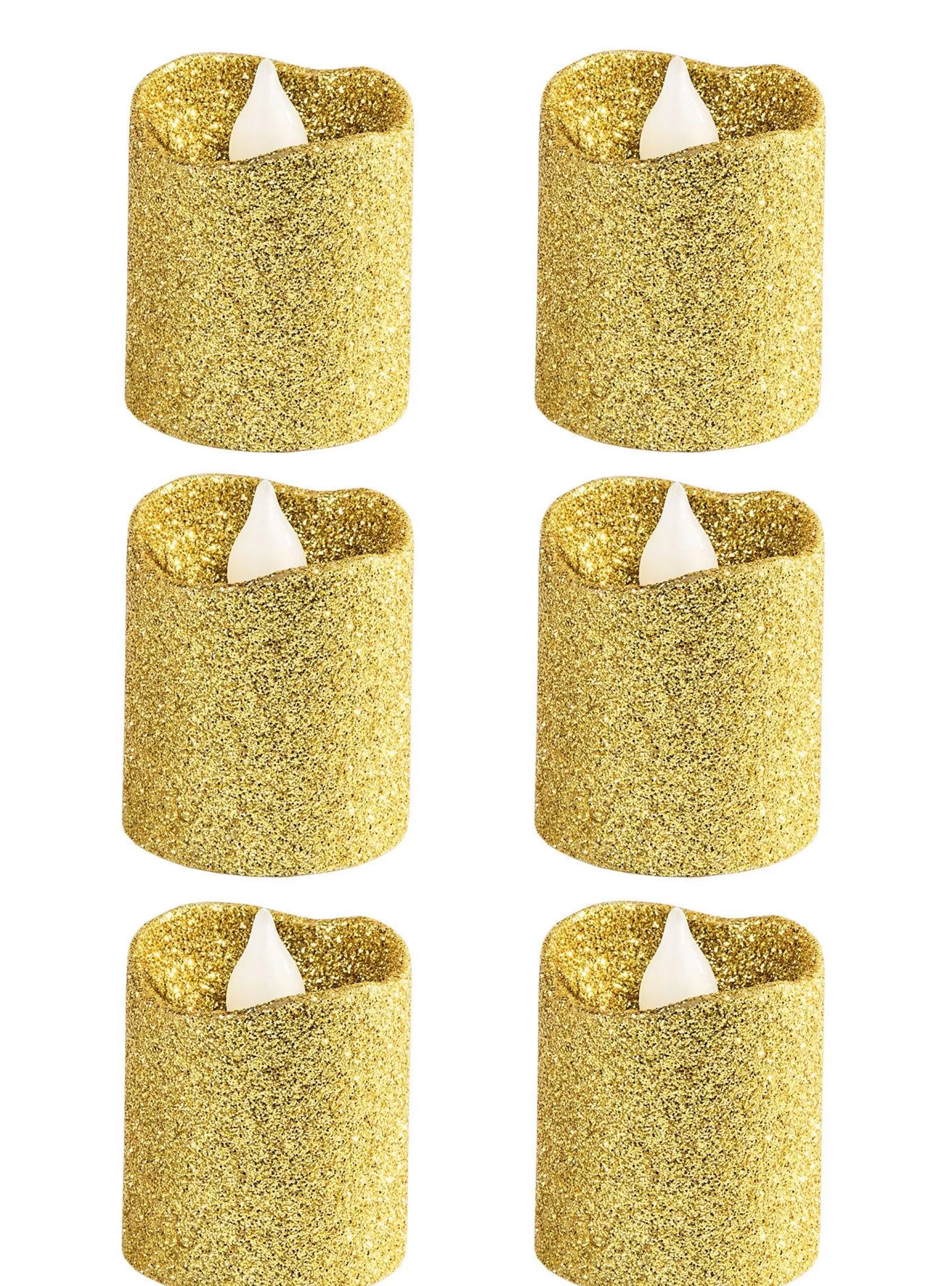 Party City Table Décor & Centerpieces | Glitter Votive Flameless Led Candles 6Ct