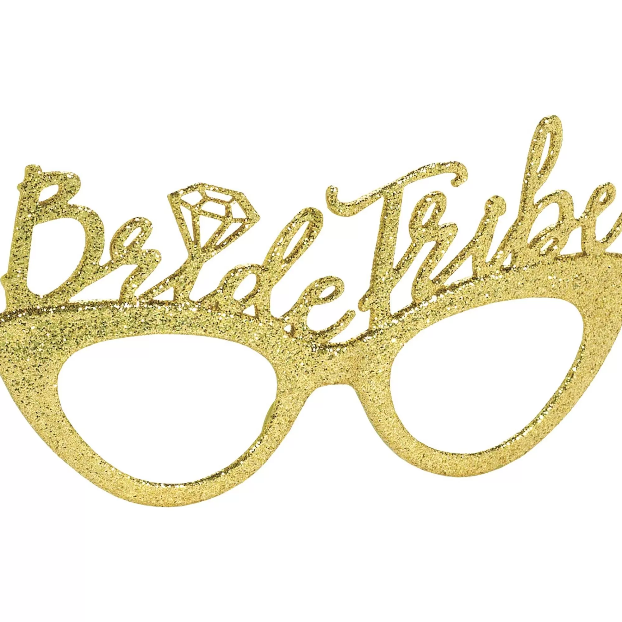 Party City Glasses-Gold Glitter Bride Tribe Glasses 6Ct