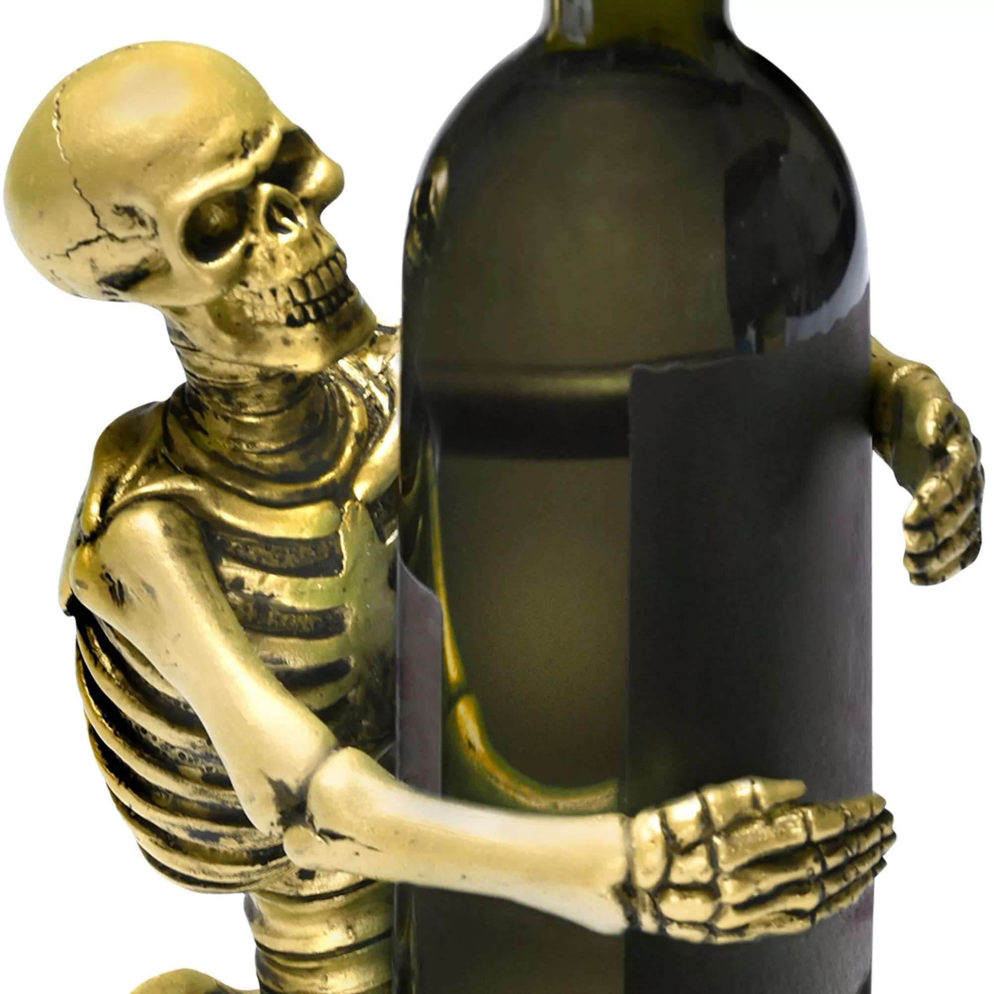 Party City Boneyard Glam | Gold Skeleton Wine Bottle Holder, 8.6In