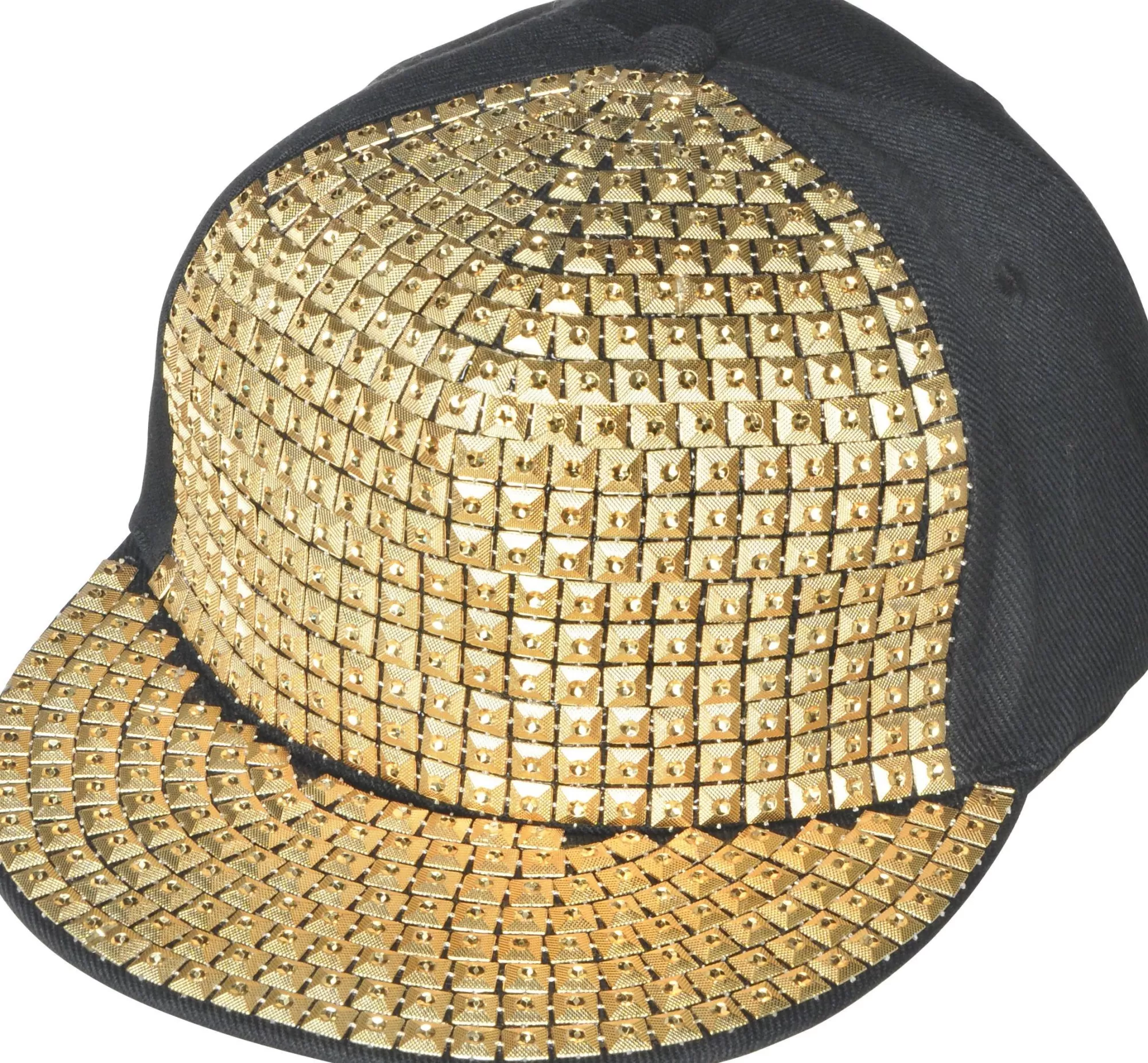 Party City Hats-Gold Studded Hip Hop Hat