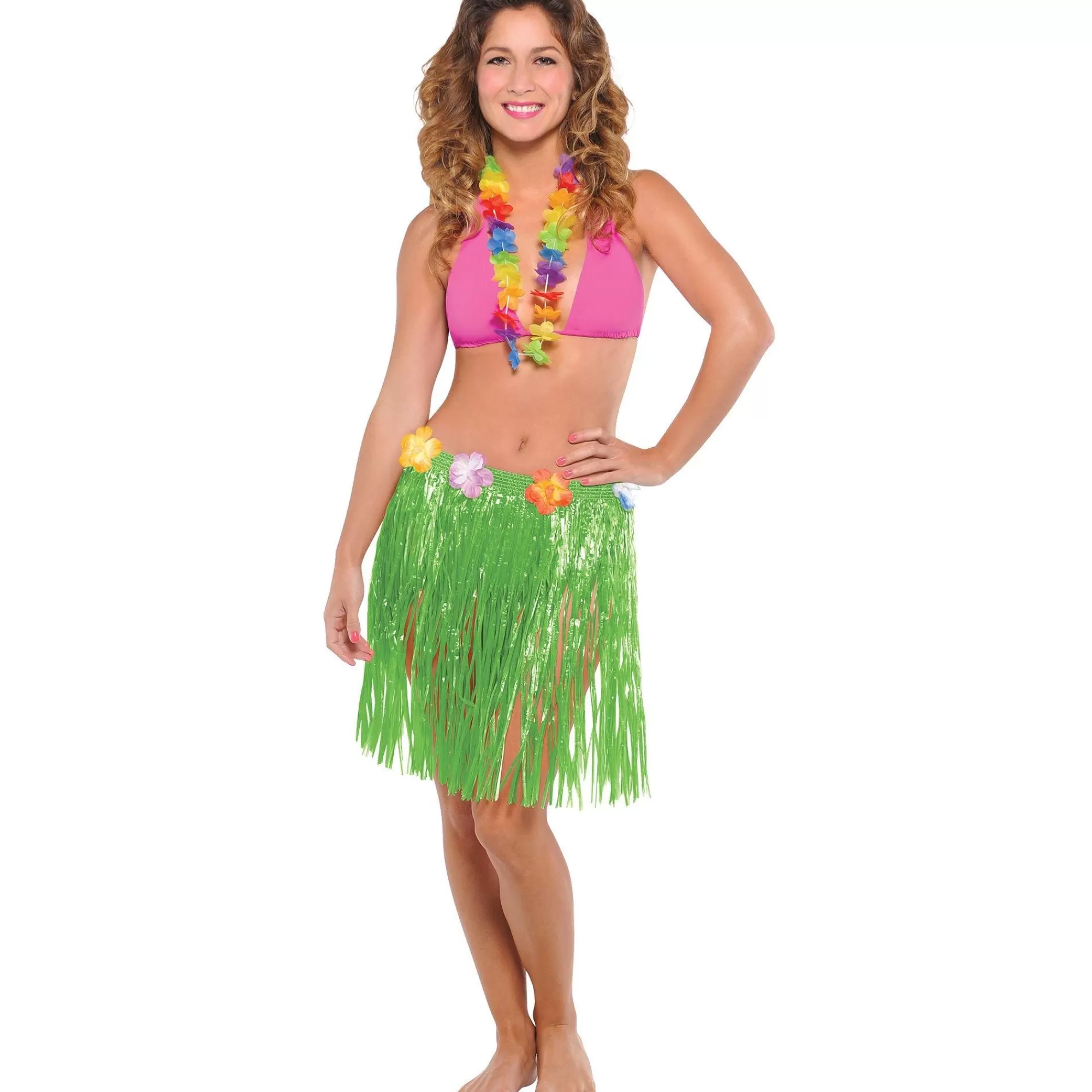 Party City Tutus, Skirts-Green Tinsel Hula Skirt