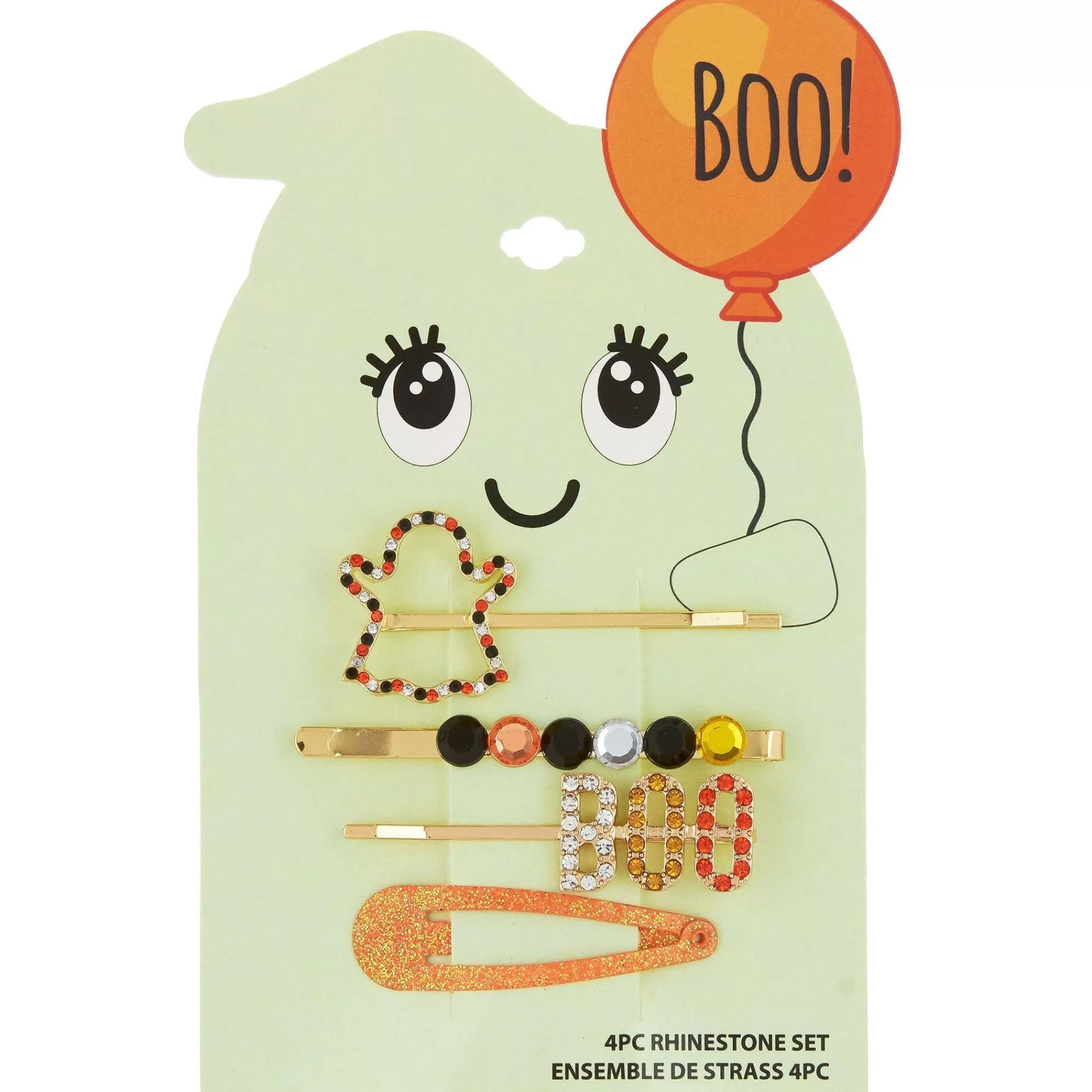 Party City Headbands, Tails-Halloween Boo Bobby Pin & Hair Clip Set, 4Pc