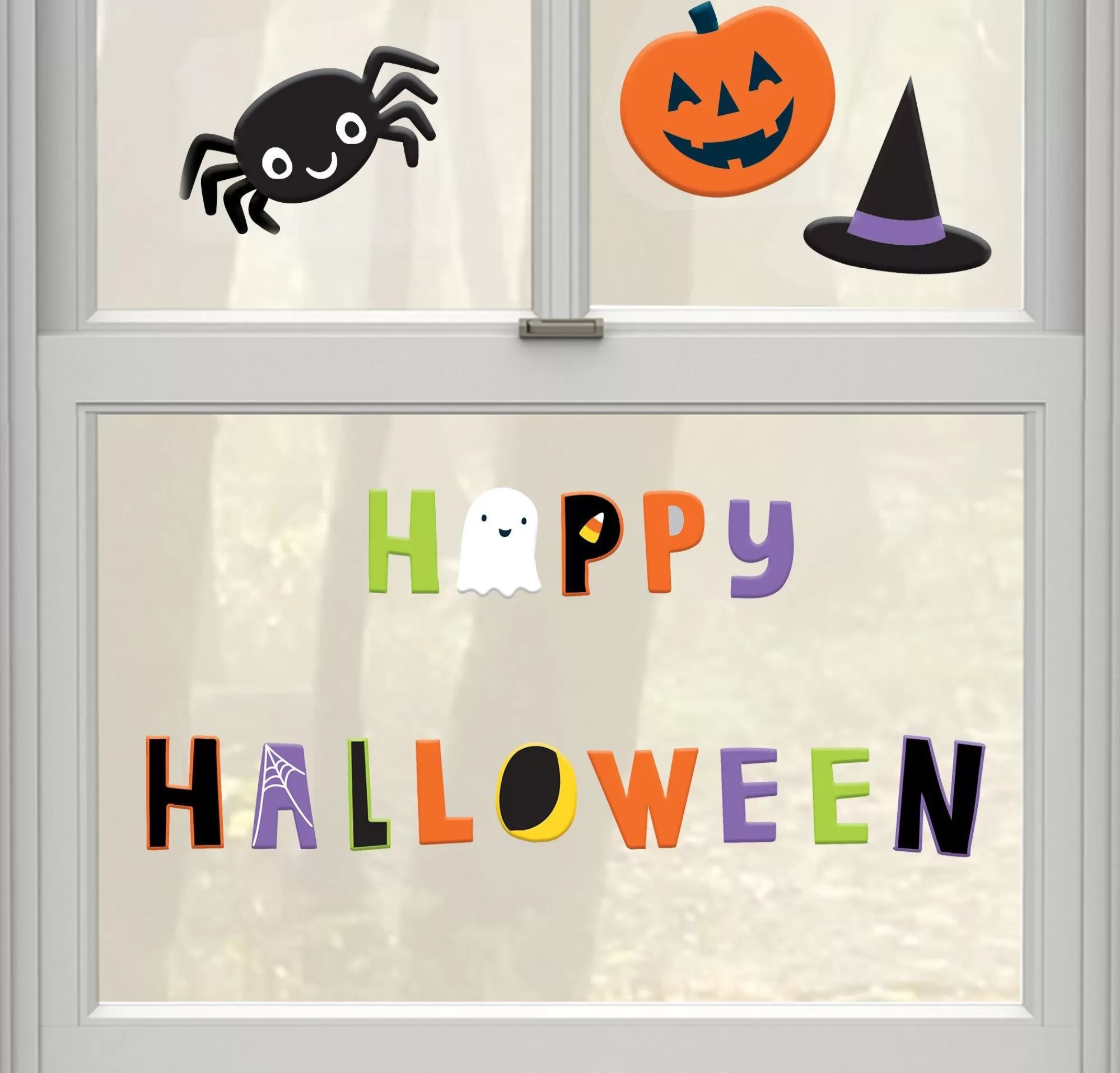 Party City Window & Wall Décor | Halloween Friends Gel Cling Decals 17Ct