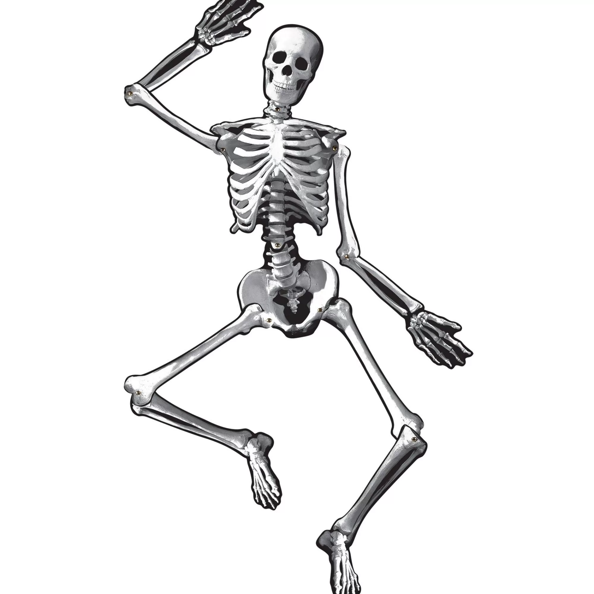 Party City Window & Wall Décor | Halloween Skeleton Jointed Cardstock Cutout, 53In