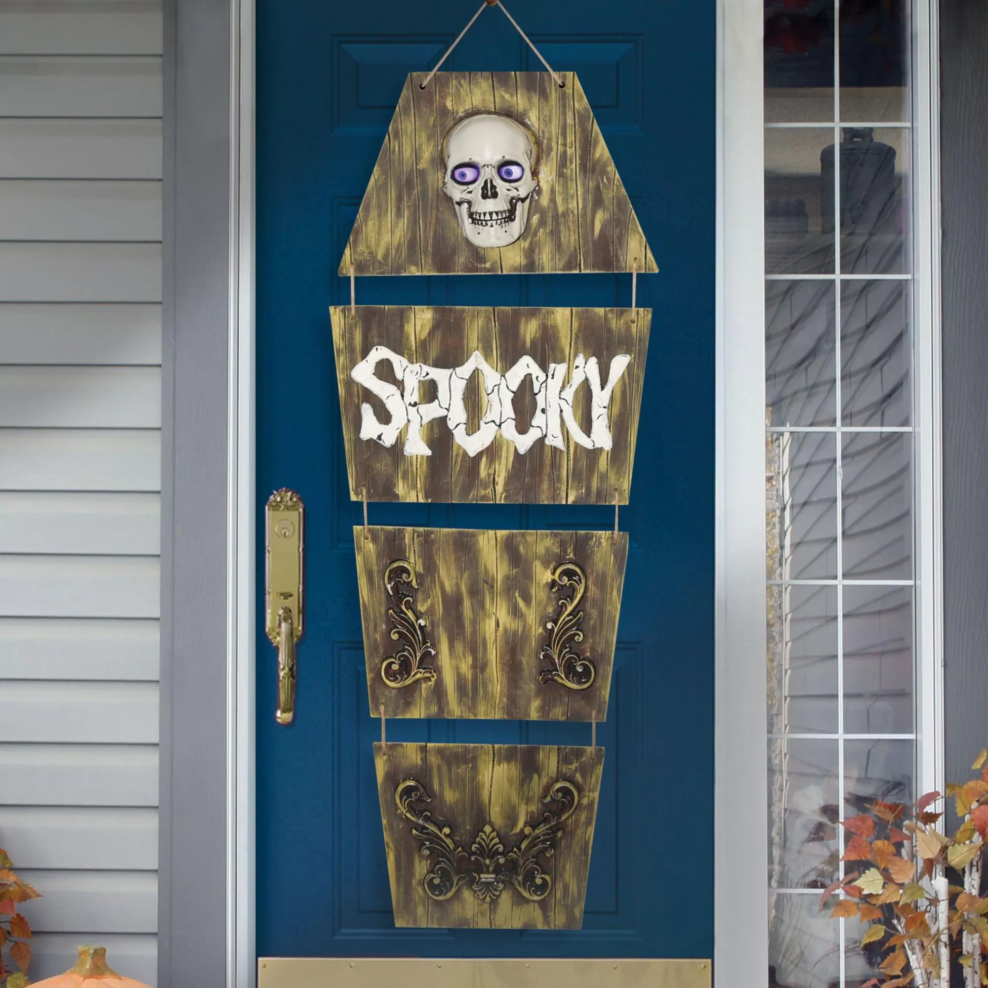 Party City Hanging Decorations | Hanging Coffin With Animated Skull, 5Ft - Halloween Decoration