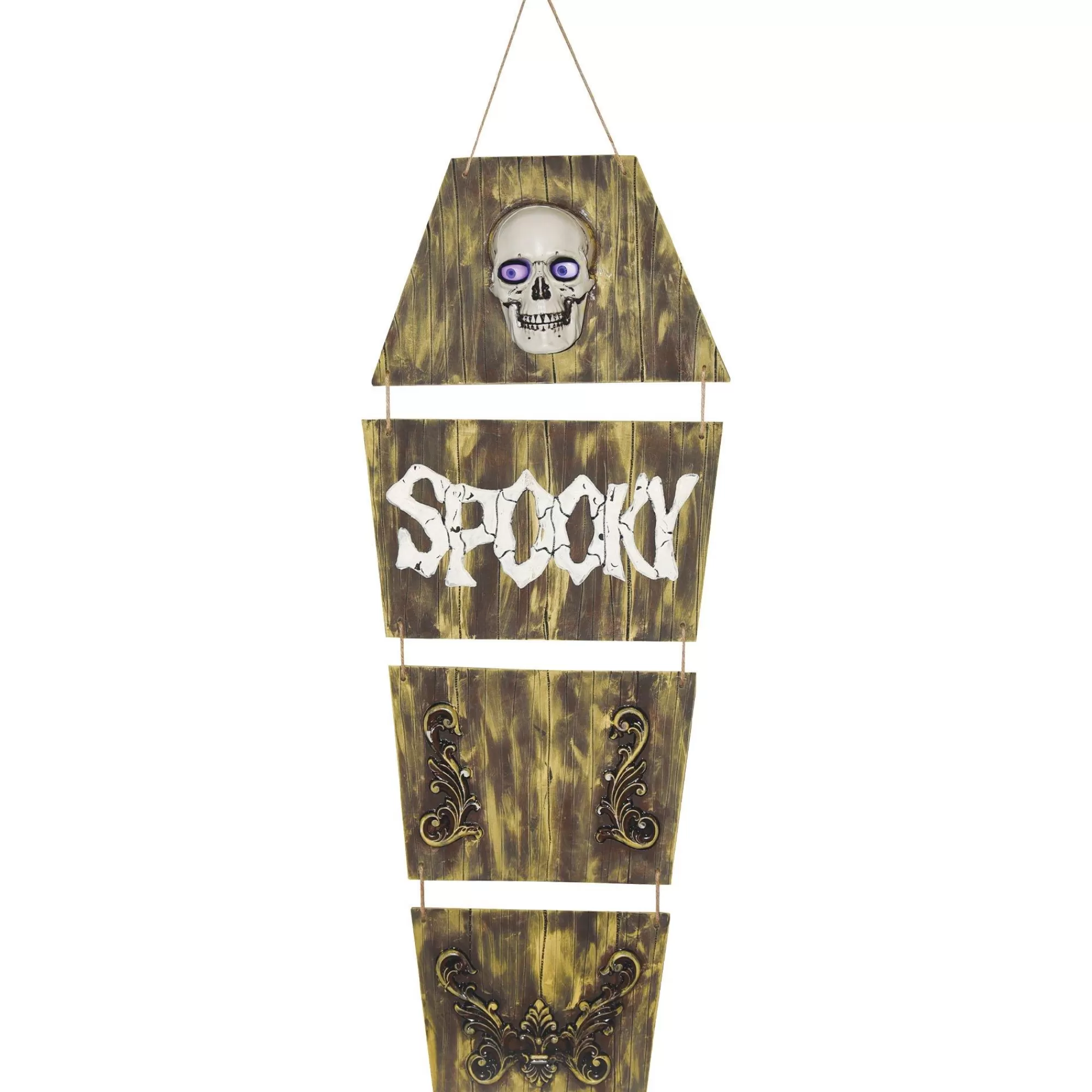 Party City Hanging Decorations | Hanging Coffin With Animated Skull, 5Ft - Halloween Decoration