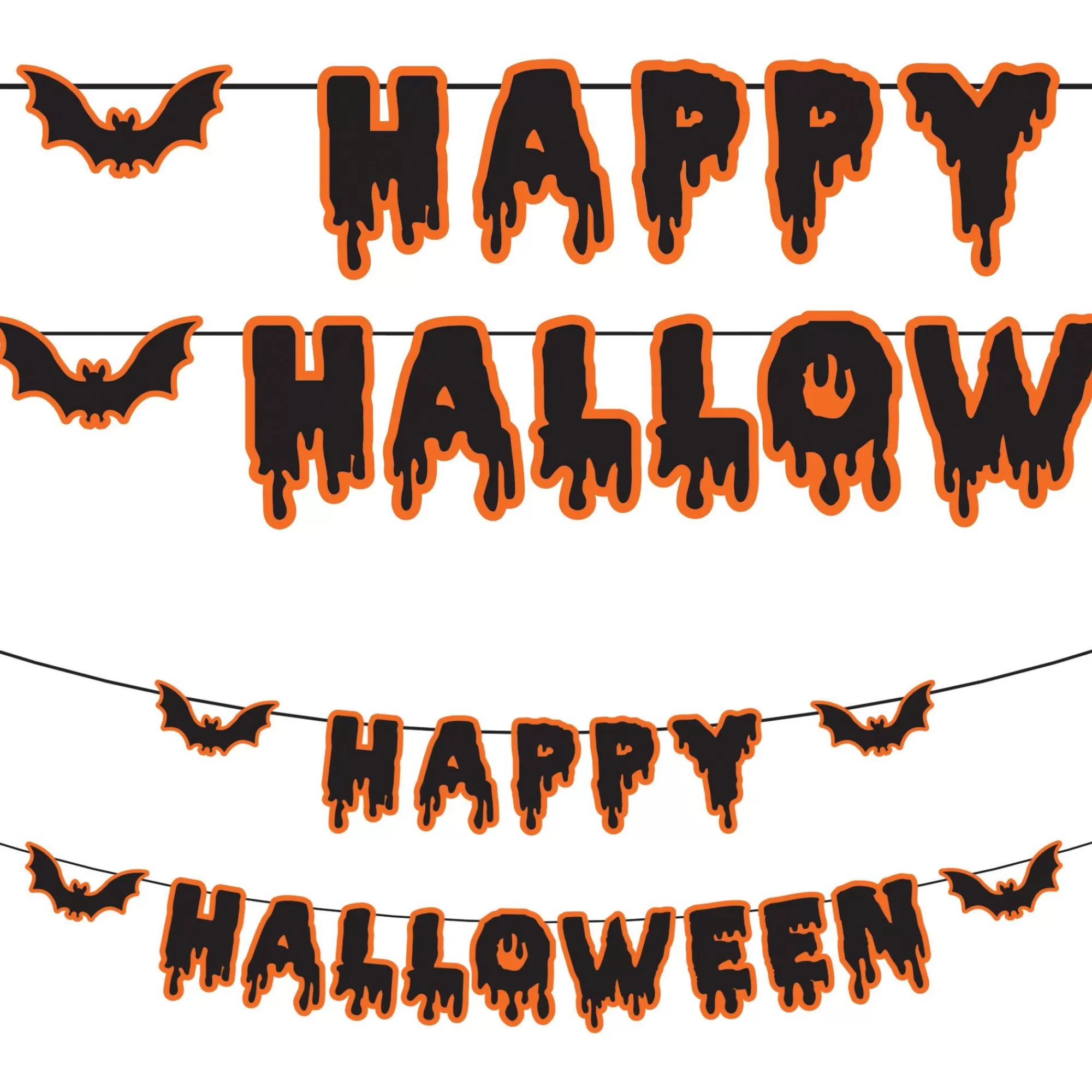 Party City Window & Wall Décor | Happy Halloween Cardstock Banners, 2Ct