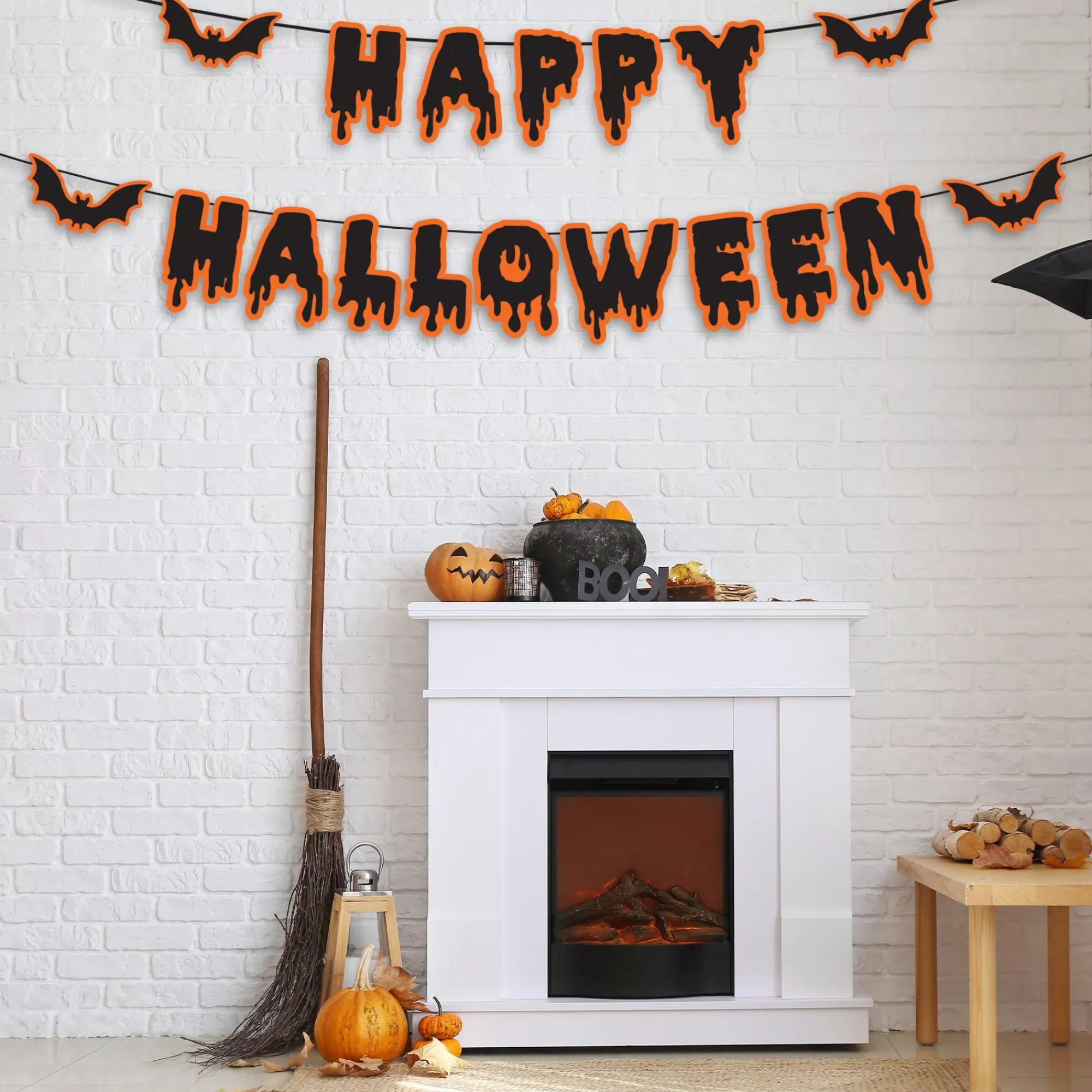 Party City Window & Wall Décor | Happy Halloween Cardstock Banners, 2Ct